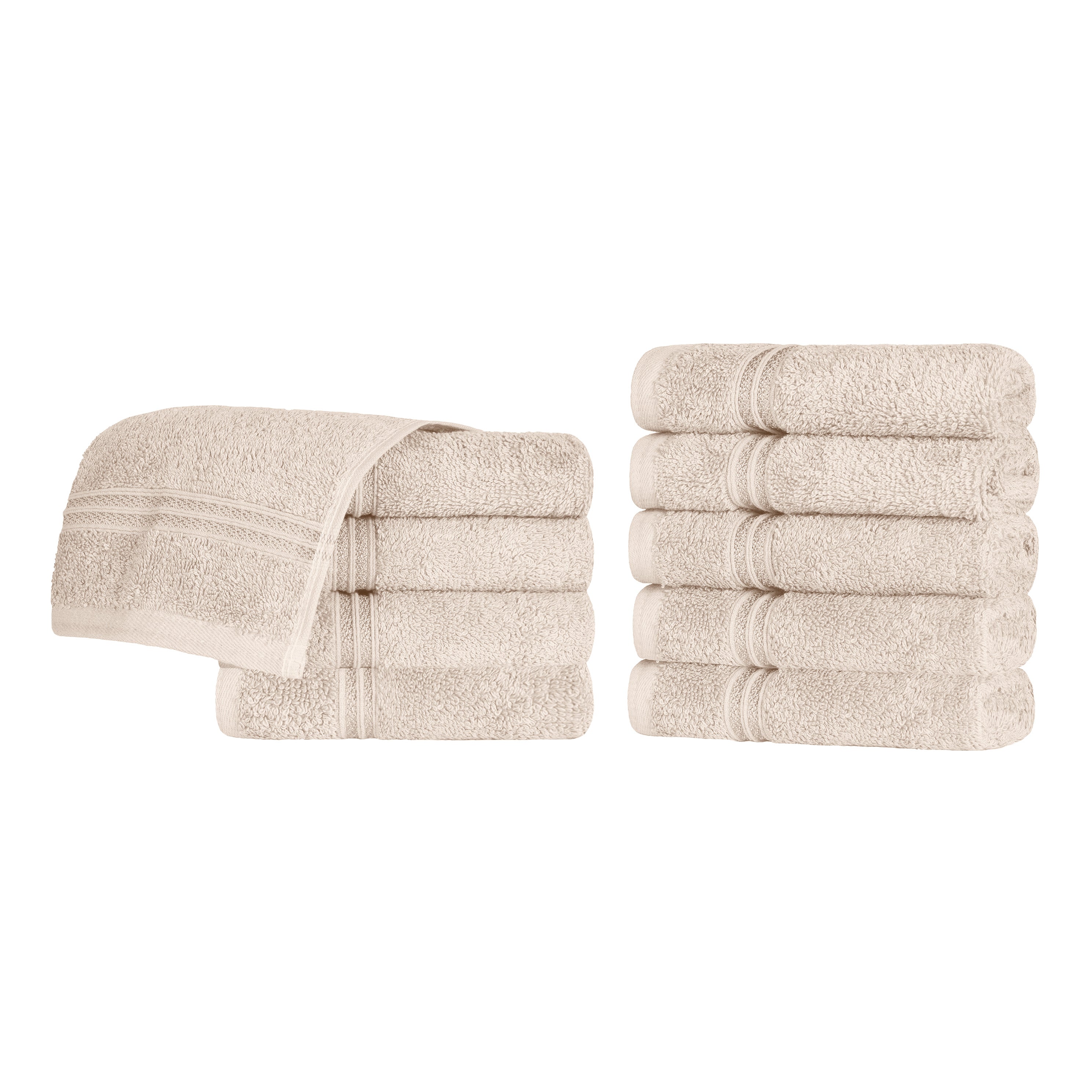 Egyptian Cotton Solid Face Towel Set of 10 - Omnigoodsstore