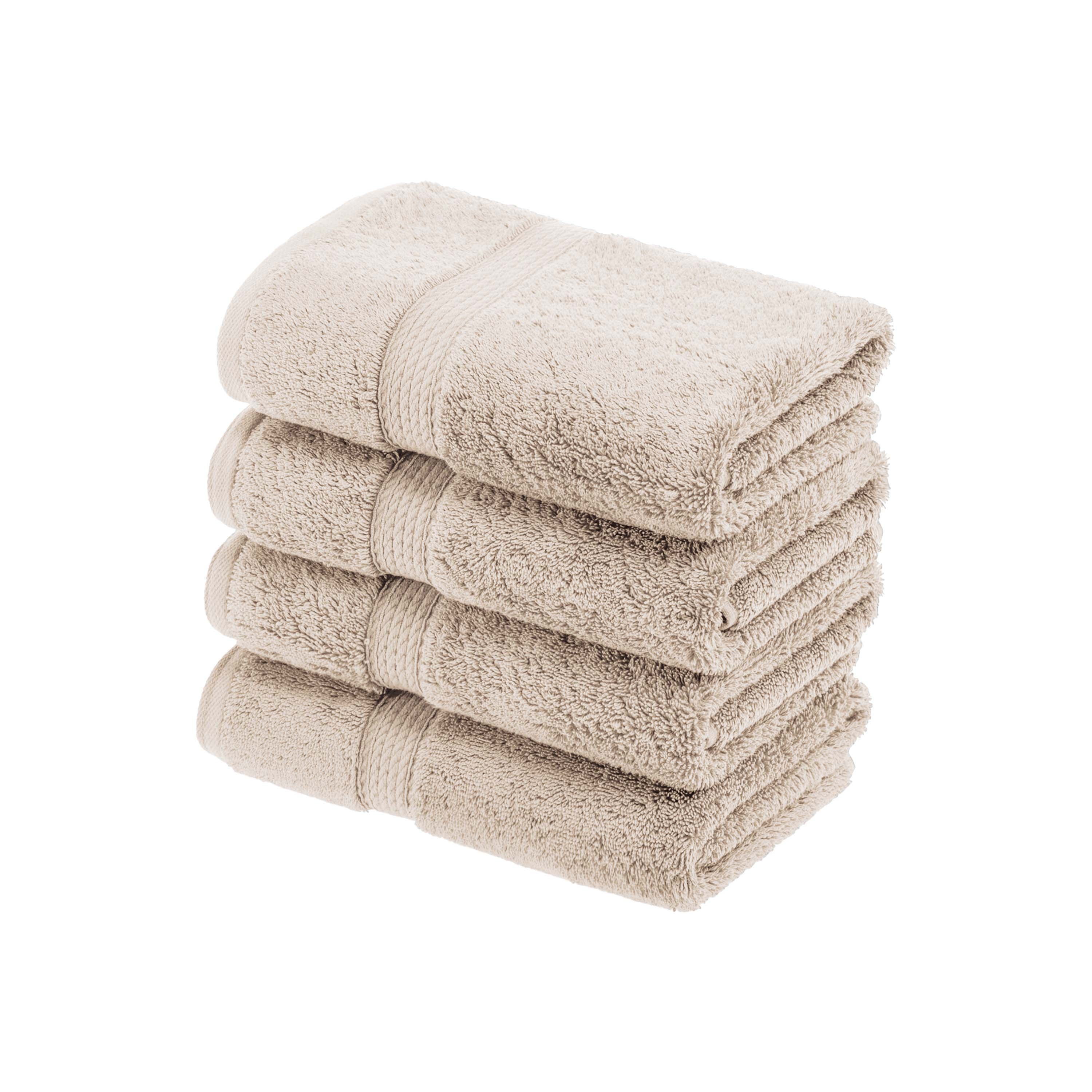 Egyptian Cotton Pile Plush Heavyweight Luxury Soft Hand Towel Set of 4 - Omnigoodsstore