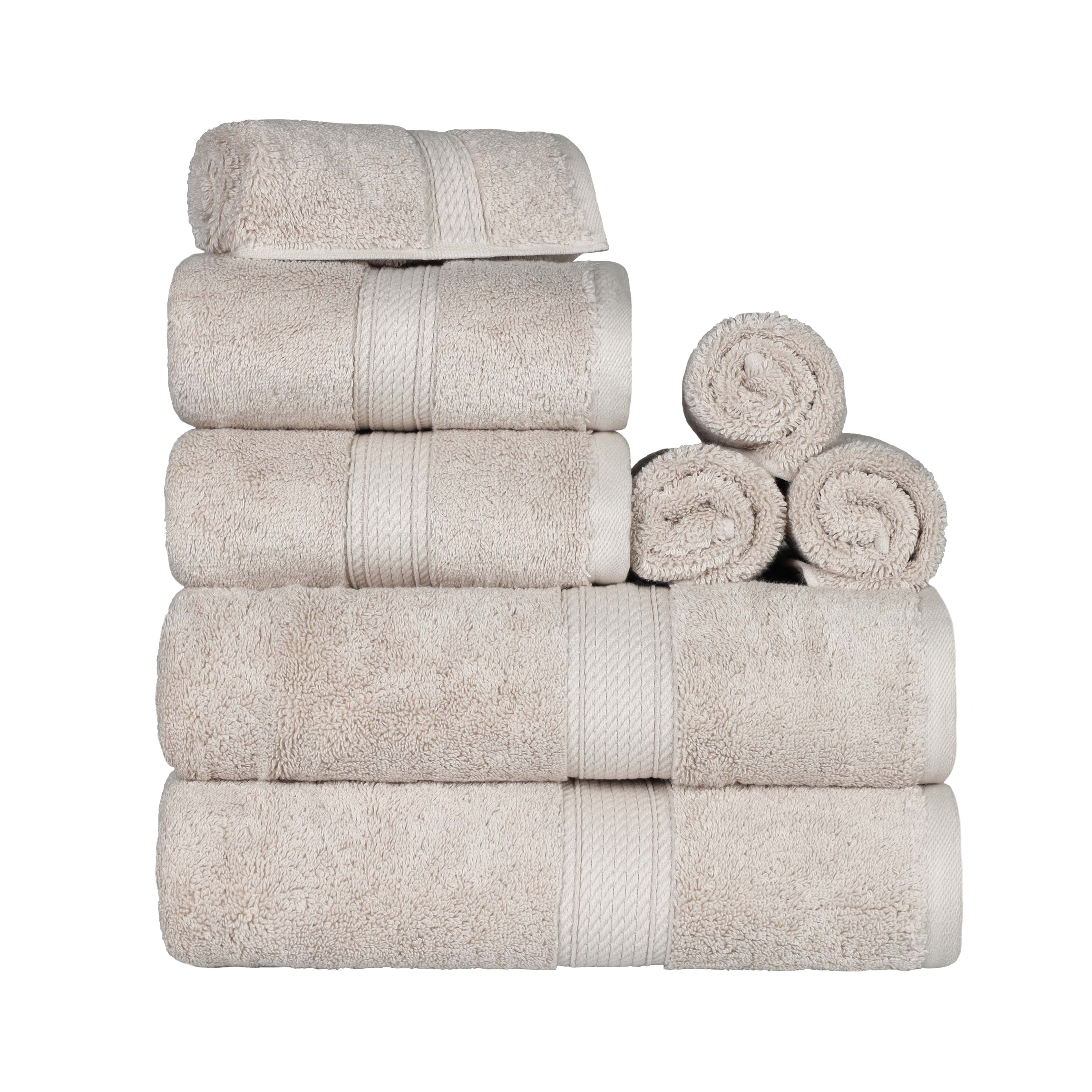 Egyptian Cotton Pile Plush Heavyweight Luxury Soft 8-Piece Towel Set - Omnigoodsstore