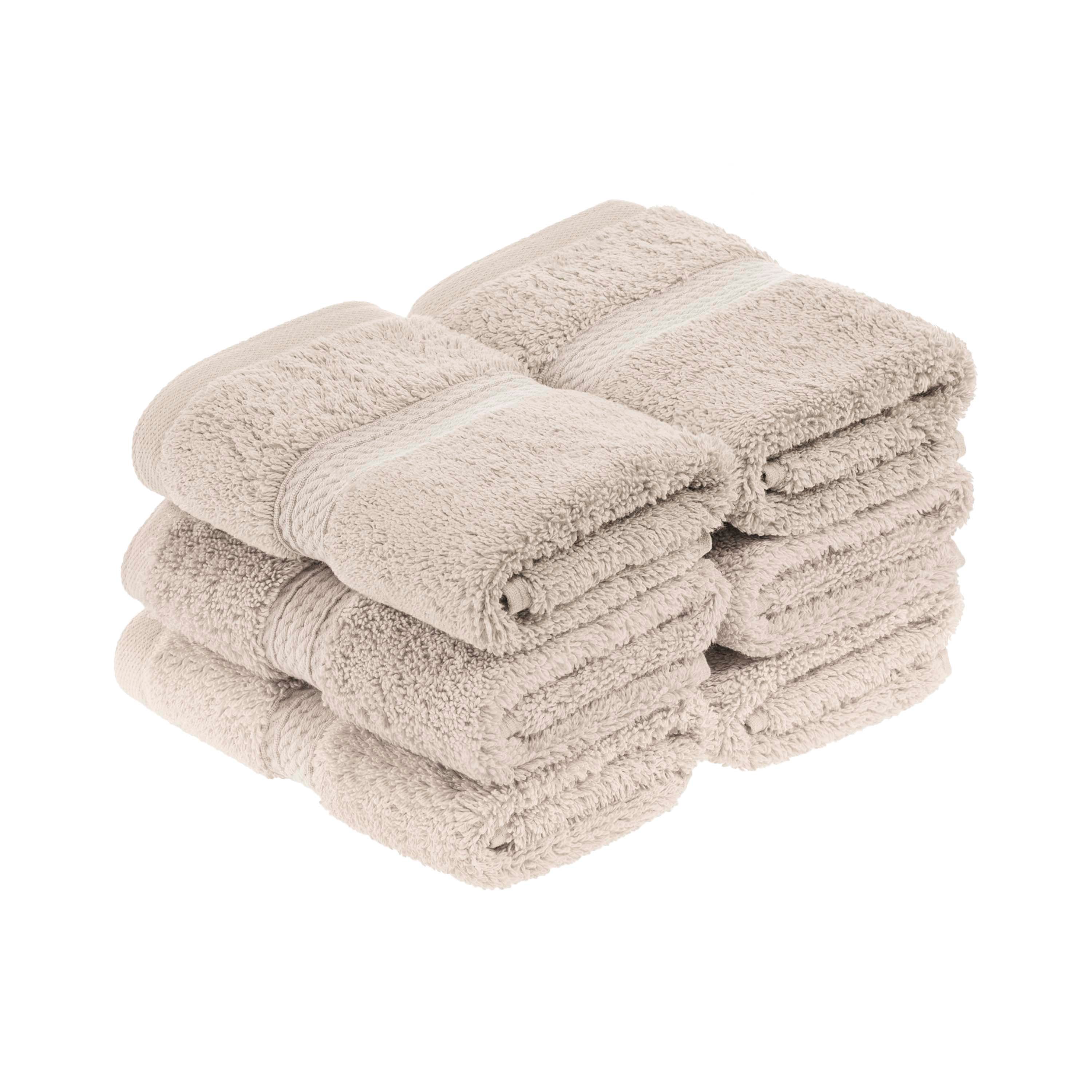 Egyptian Cotton Pile Plush Heavyweight Luxury Soft Face Towel Set of 6 - Omnigoodsstore