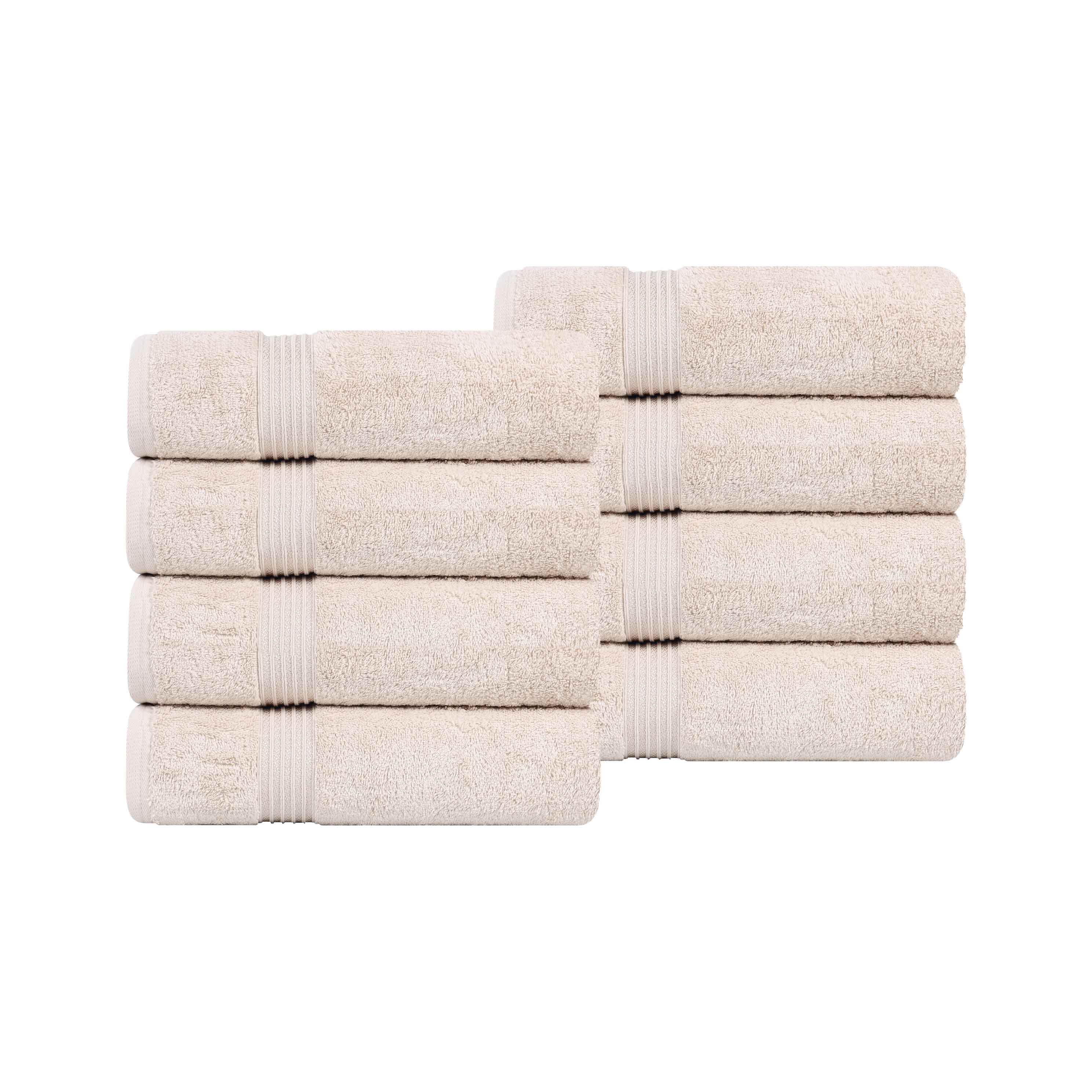 Egyptian Cotton Highly Absorbent Solid Ultra Soft Hand Towel Set of 8 - Omnigoodsstore