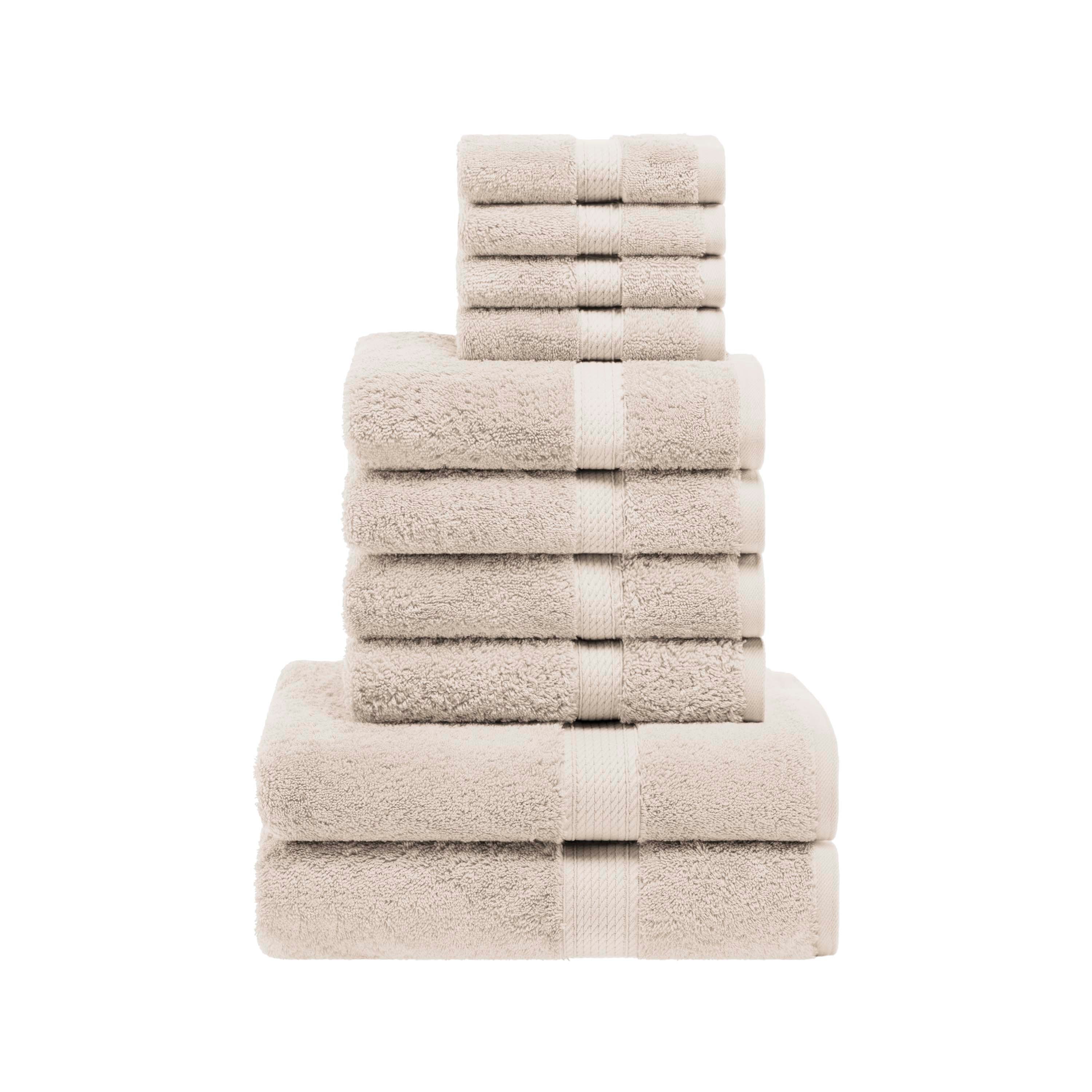 Egyptian Cotton Plush Heavyweight Absorbent Luxury 10 Piece Towel Set - Omnigoodsstore