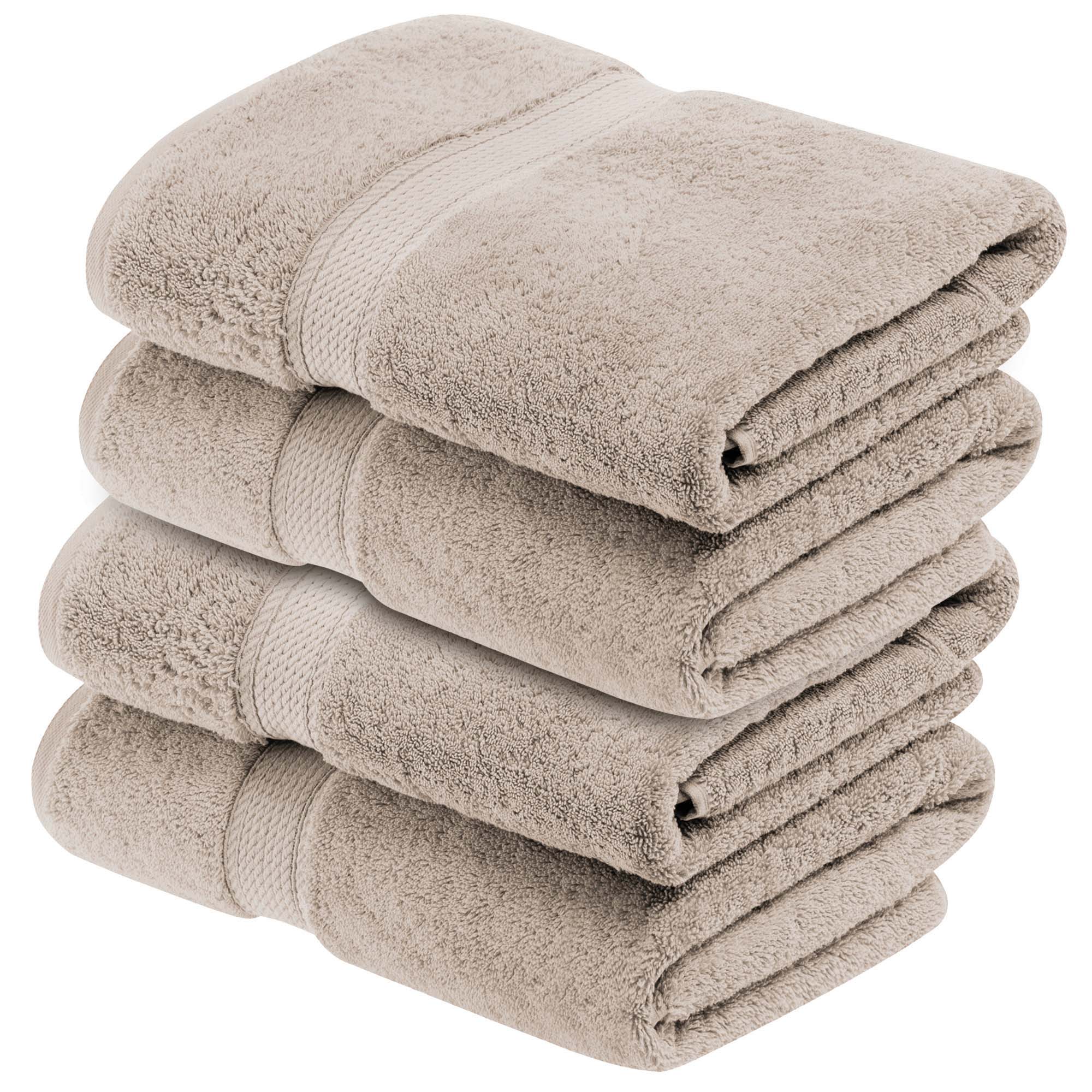 Egyptian Cotton Pile Plush Heavyweight Soft 4 Piece Bath Towel Set - Omnigoodsstore
