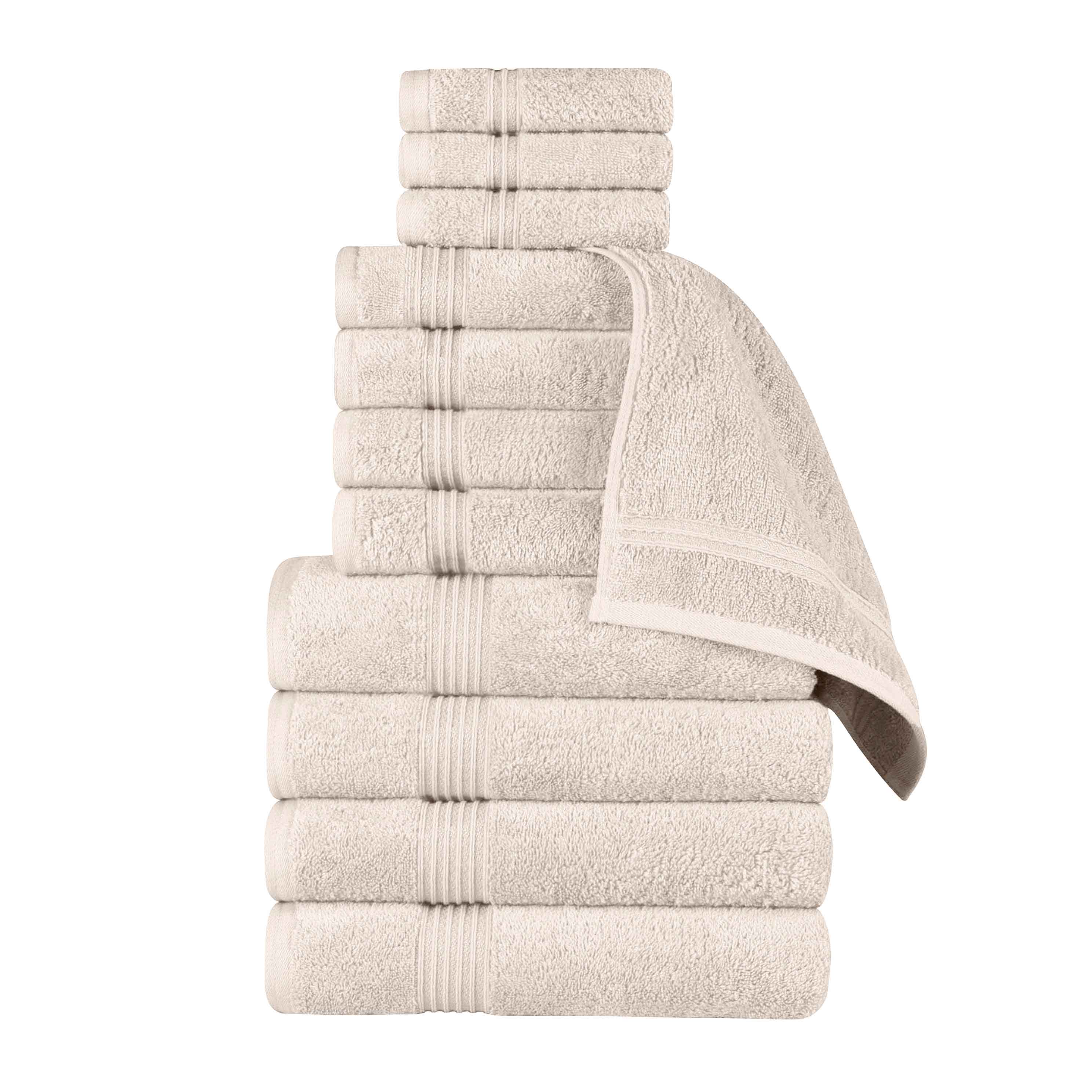 Egyptian Cotton Highly Absorbent Solid 12-Piece Ultra Soft Towel Set - Omnigoodsstore