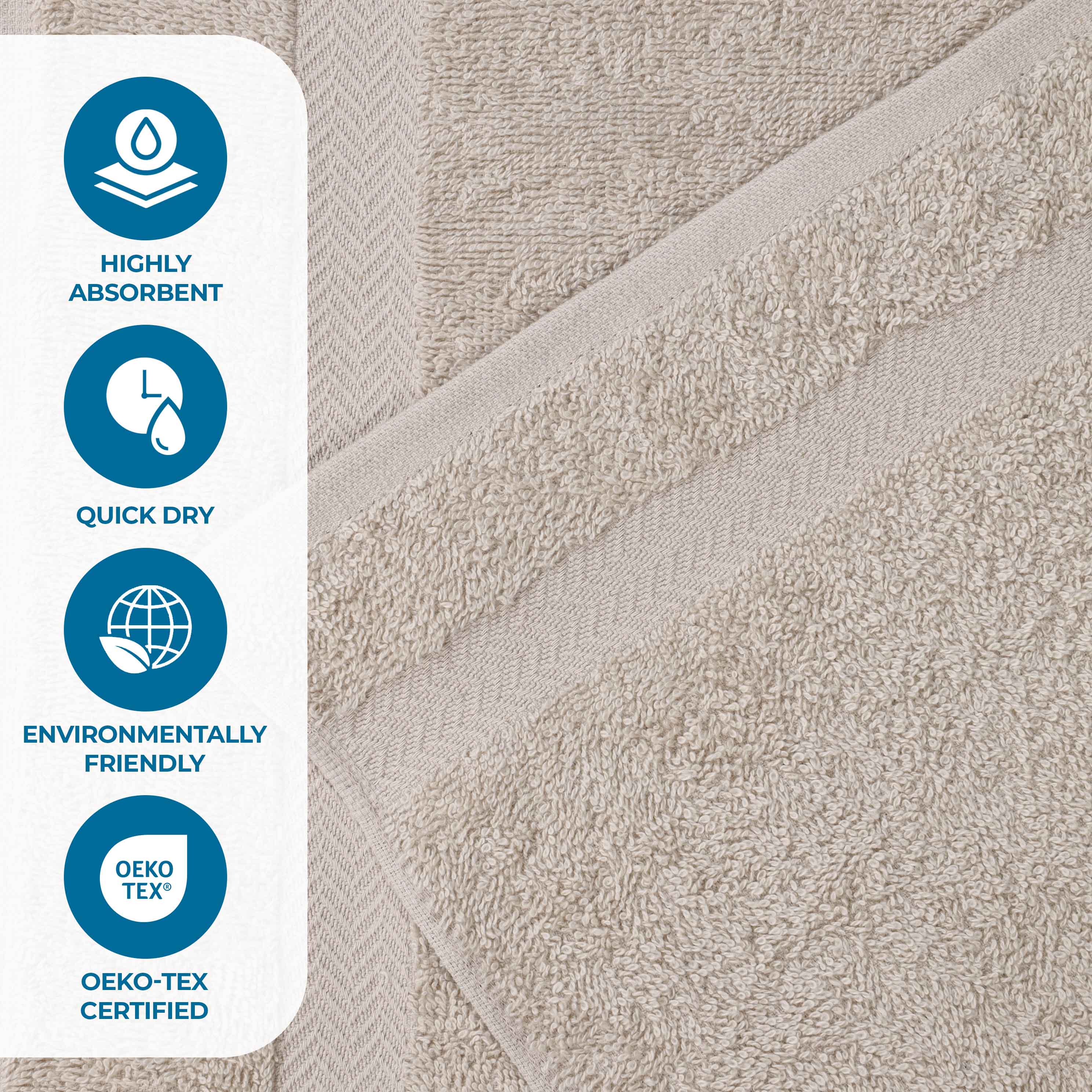 Franklin Cotton Eco Friendly 8 Piece Hand Towel Set - Omnigoodsstore