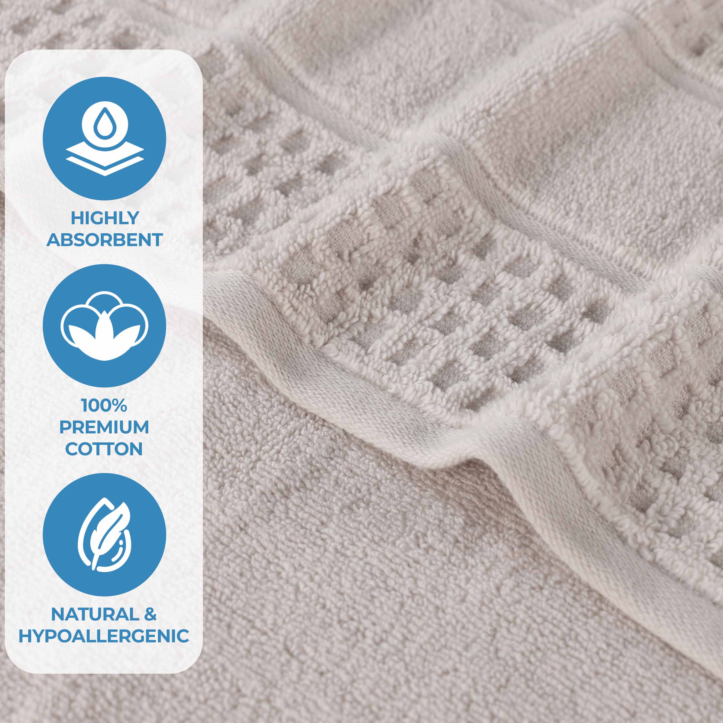 Zero Twist Cotton Waffle Honeycomb Soft Absorbent Hand Towel Set of 6 - Omnigoodsstore