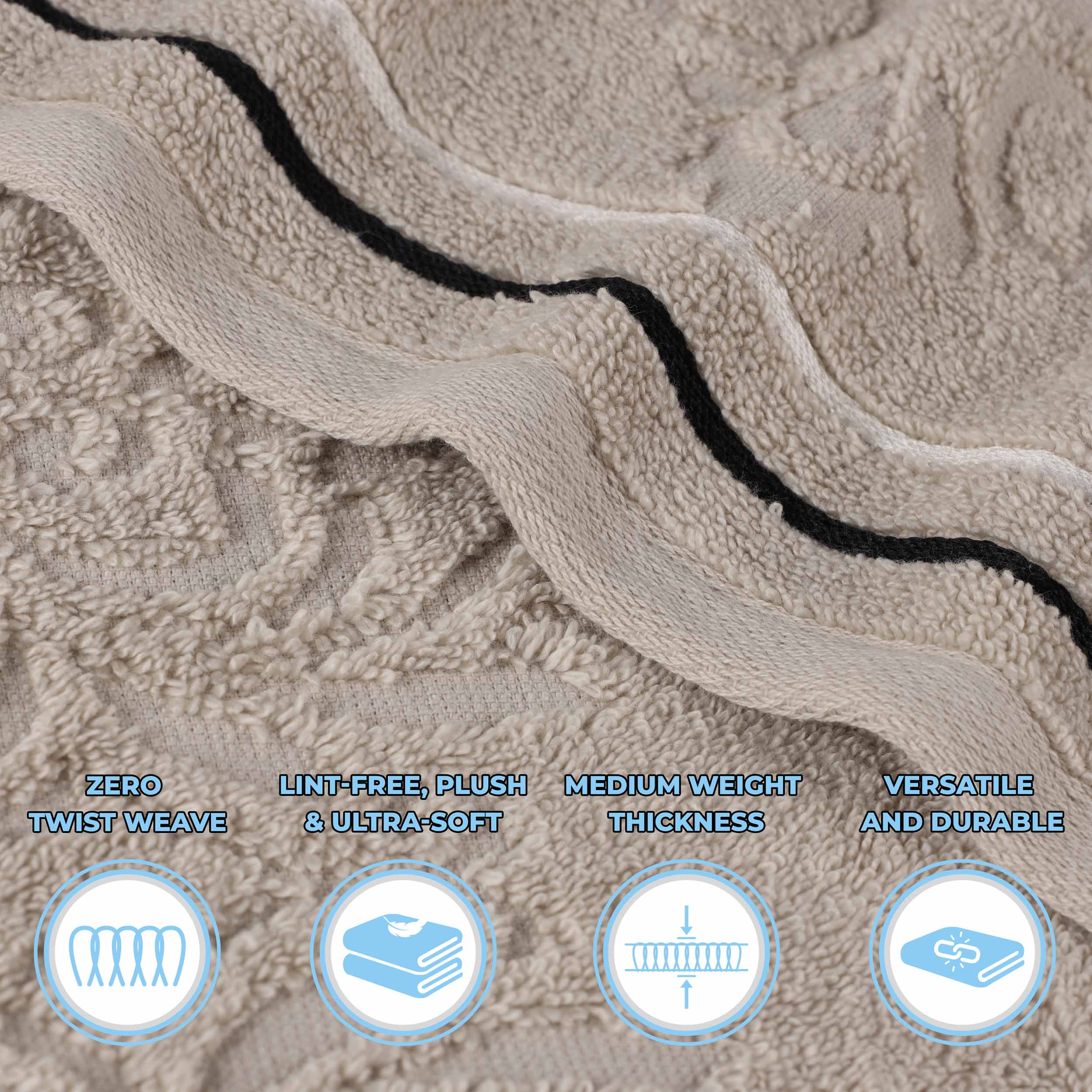 Sadie Zero Twist Cotton Solid and Jacquard Floral Face Towel Set of 12 - Omnigoodsstore