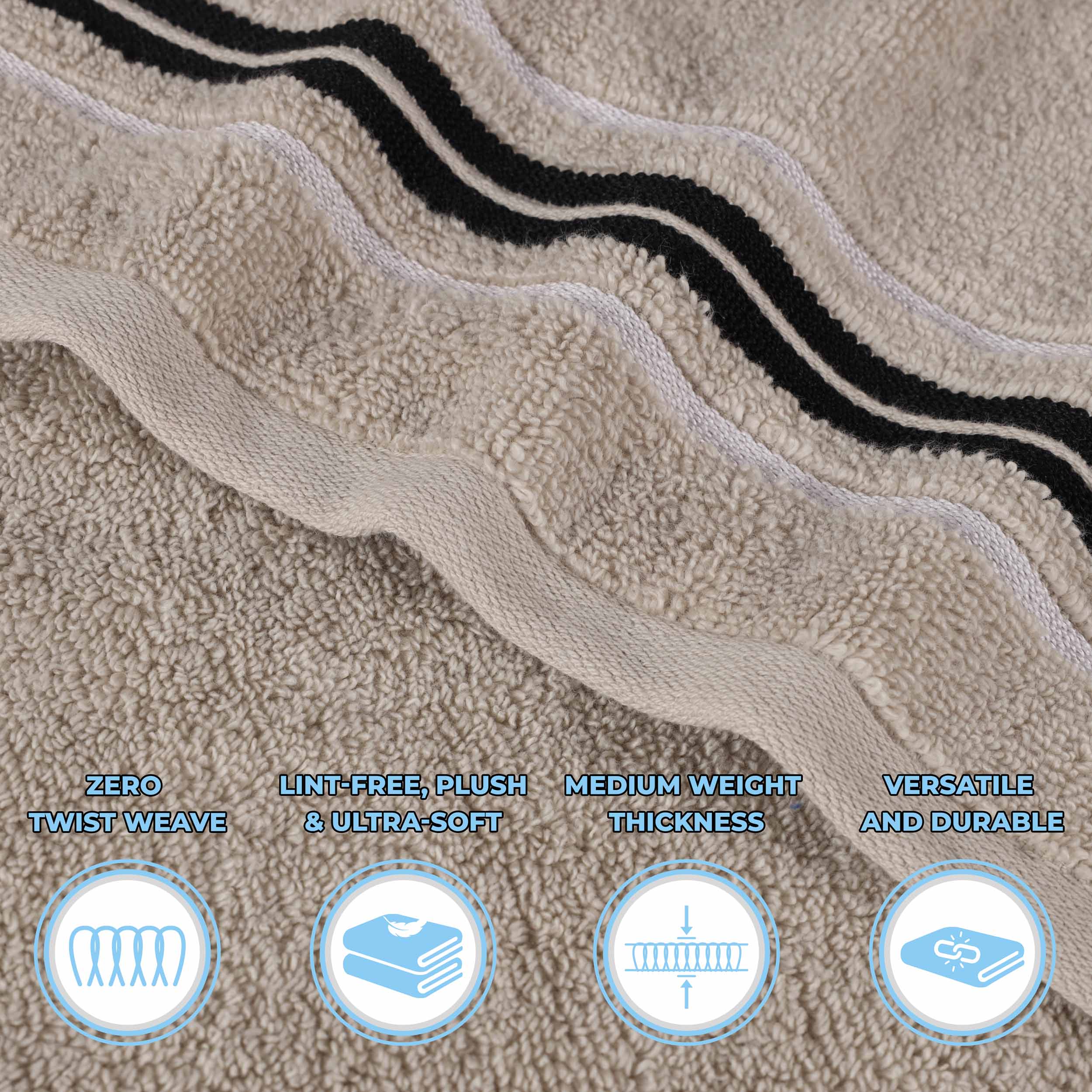 Sadie Zero Twist Cotton Solid and Jacquard Floral Hand Towel Set of 6 - Omnigoodsstore