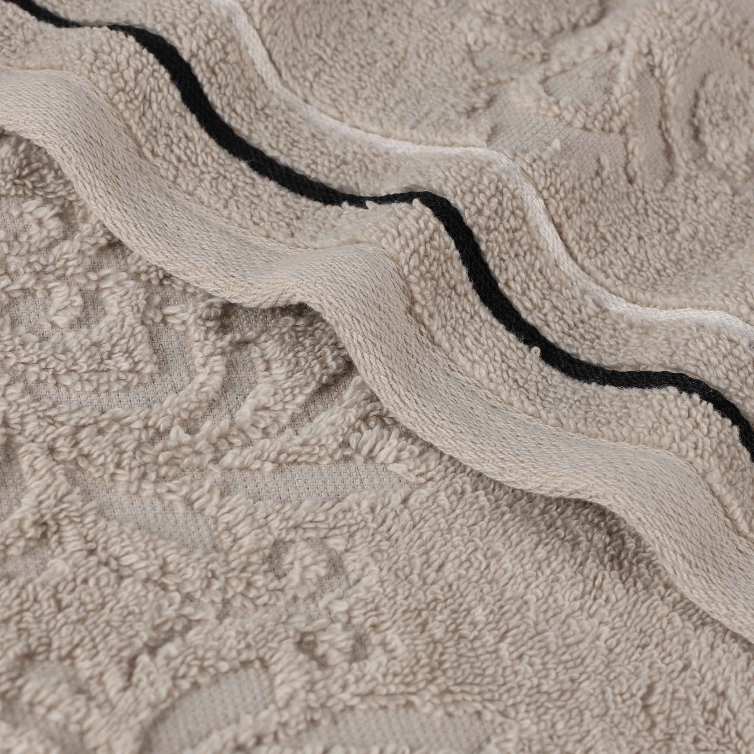 Sadie Zero Twist Cotton Solid and Jacquard Floral Hand Towel Set of 6 - Omnigoodsstore