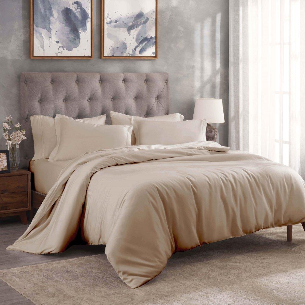 Egyptian Cotton 300 Thread Count Solid Duvet Cover Set - Omnigoodsstore