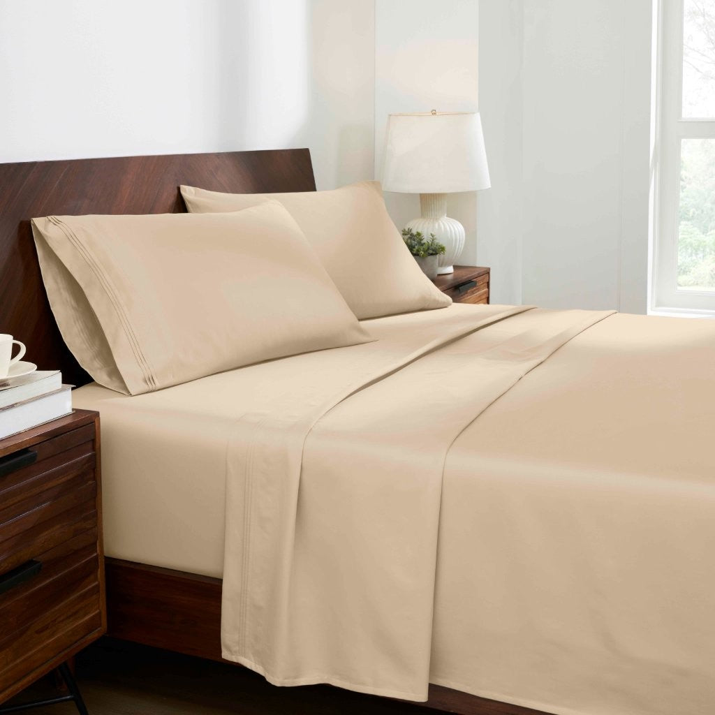 1000 Thread Count Egyptian Cotton Bed Sheet Set Olympic Queen - Omnigoodsstore