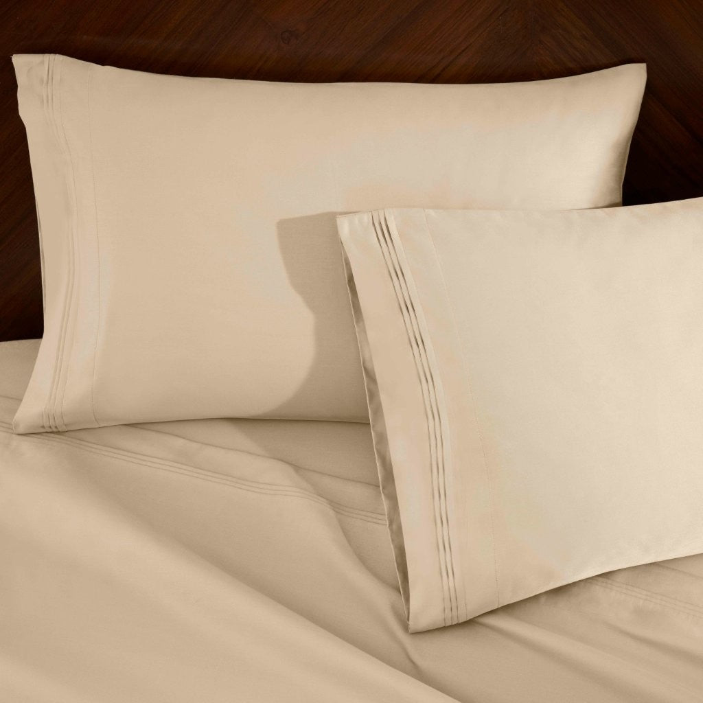 1000 Thread Count Egyptian Cotton Bed Sheet Set Olympic Queen - Omnigoodsstore