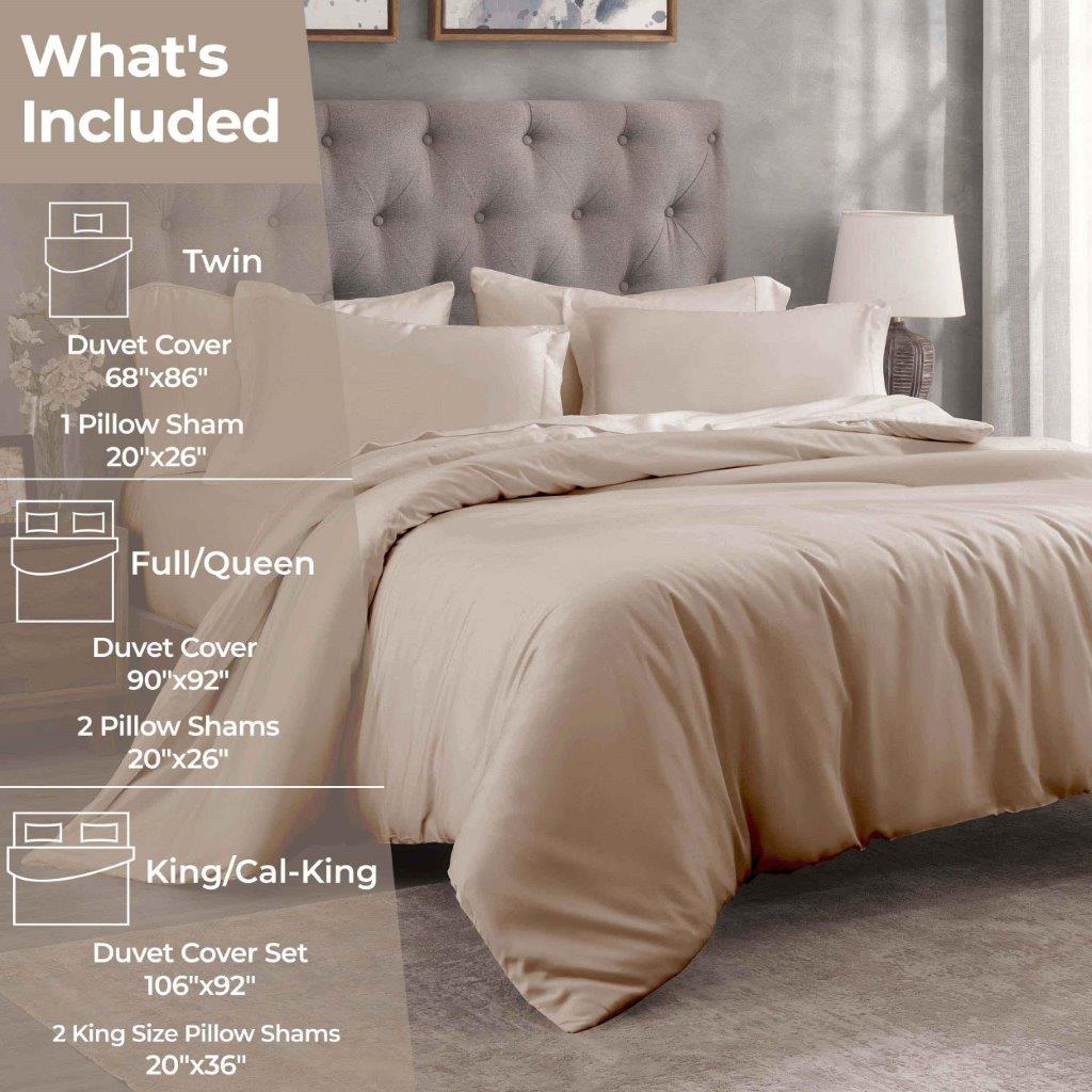 Egyptian Cotton 300 Thread Count Solid Duvet Cover Set - Omnigoodsstore