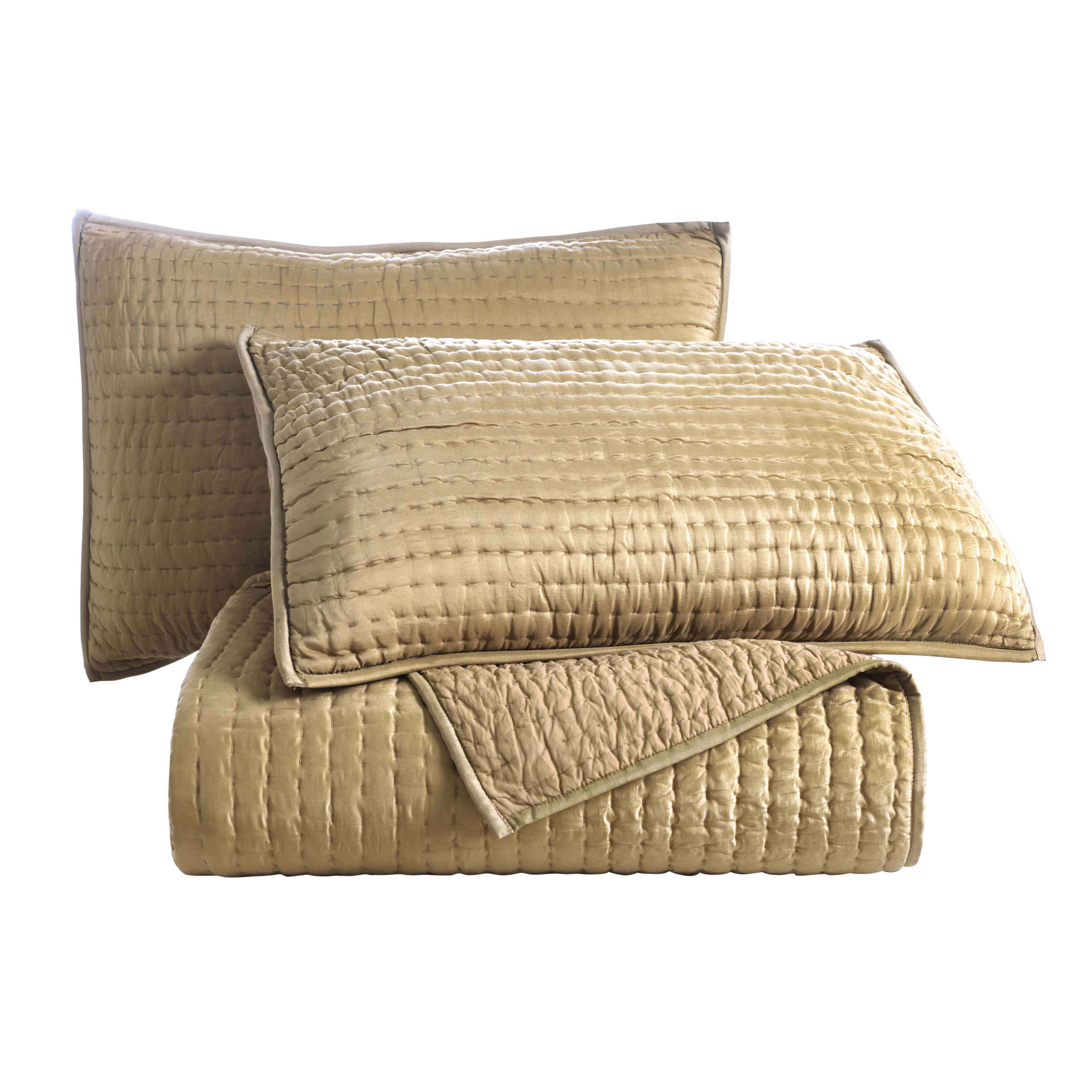 Bella 100% Silk Pick Stitch Medium Weight Quilt and Sham Set - Omnigoodsstore