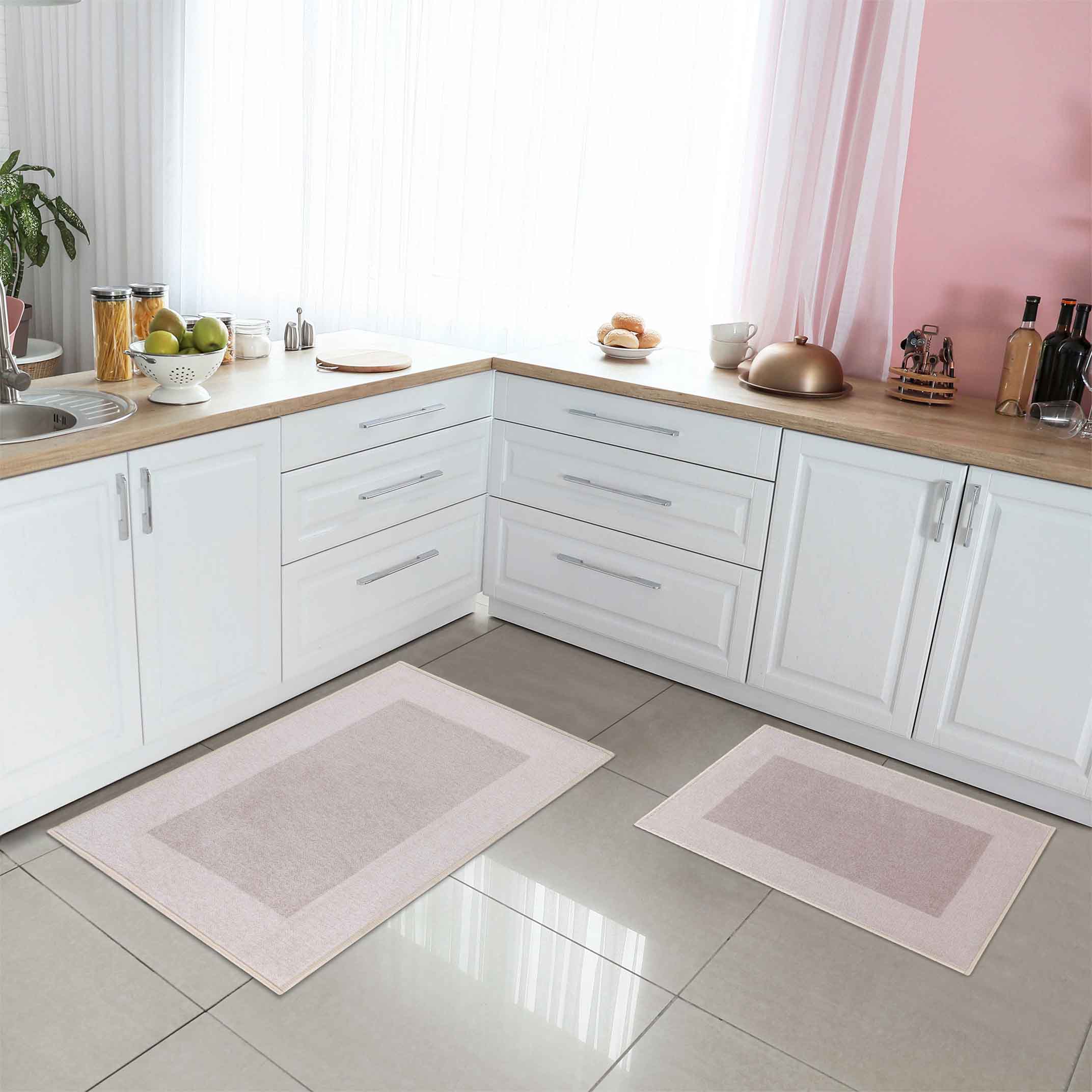 Troy Solid Non-Slip Machine Washable Bath Rug Set - Omnigoodsstore