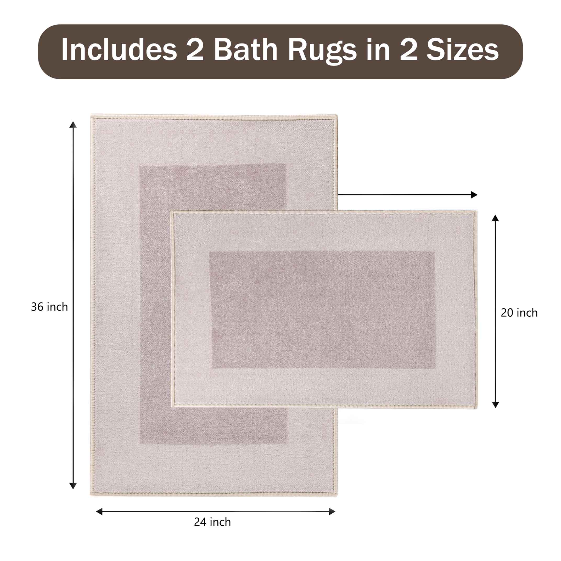 Troy Solid Non-Slip Machine Washable Bath Rug Set - Omnigoodsstore