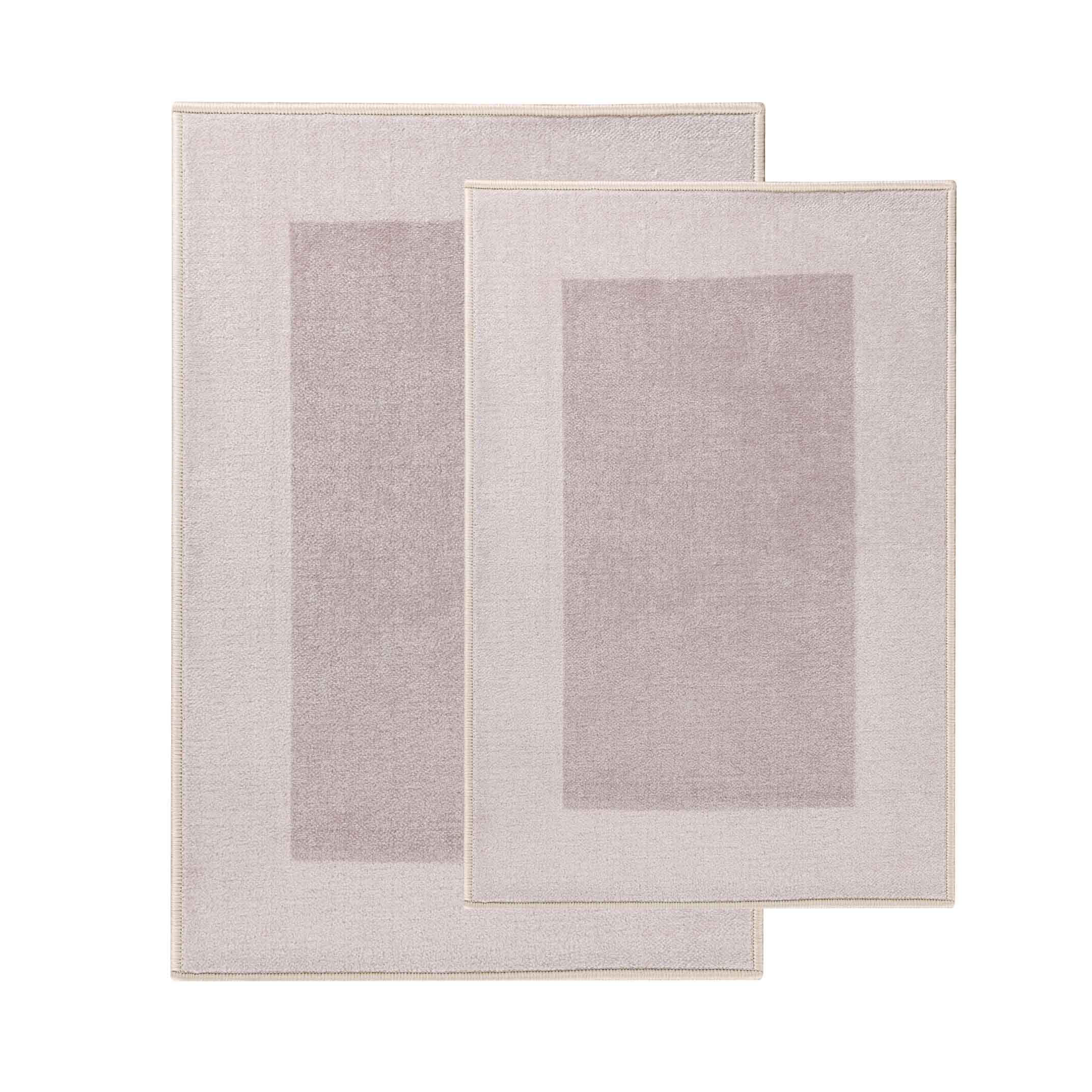 Troy Solid Non-Slip Machine Washable Bath Rug Set - Omnigoodsstore