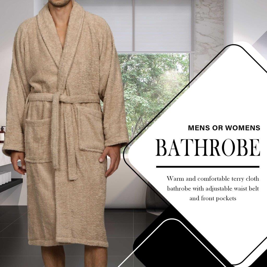 Cotton Ultra Soft Terry Adult Unisex Lightweight Luxury Bathrobe - Omnigoodsstore