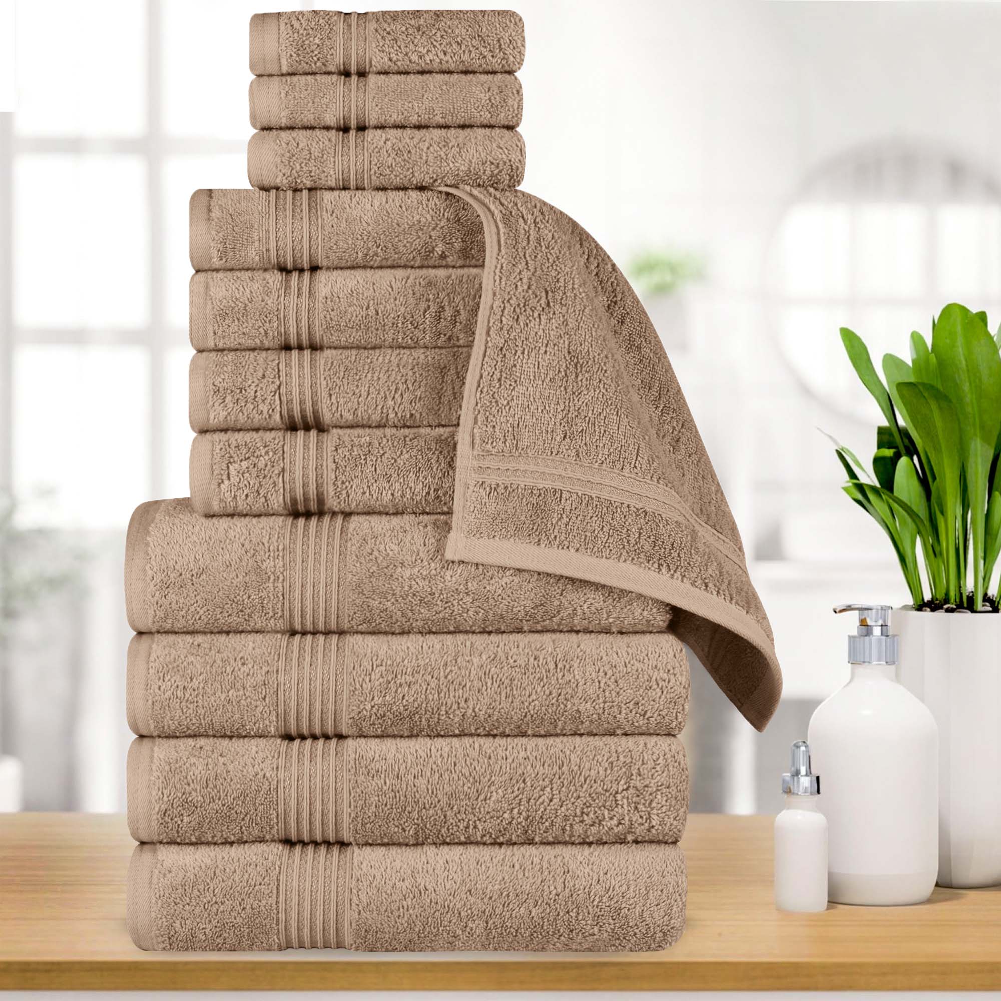 Egyptian Cotton Highly Absorbent Solid 12-Piece Ultra Soft Towel Set - Omnigoodsstore