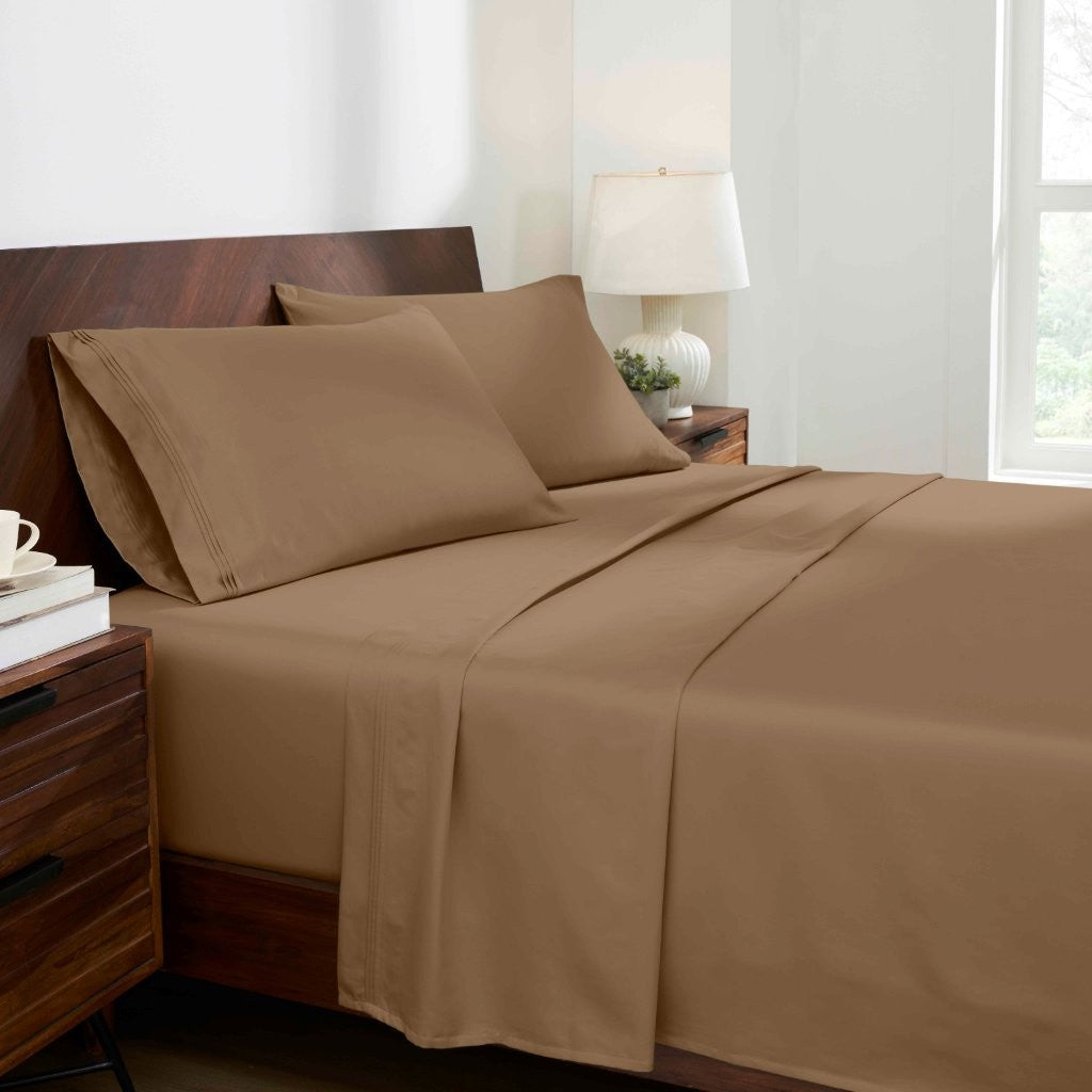 1000 Thread Count Egyptian Cotton Bed Sheet Set Olympic Queen - Omnigoodsstore
