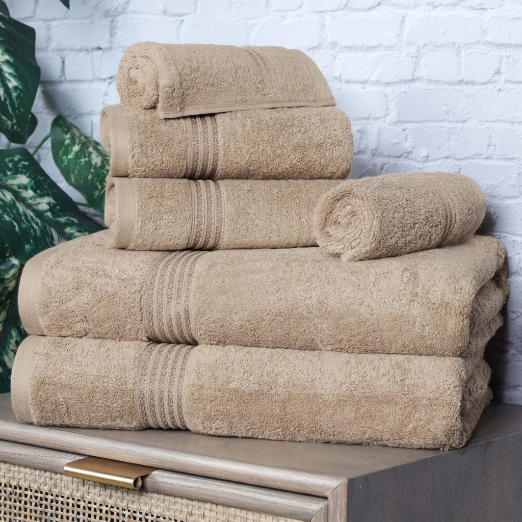 Egyptian Cotton Highly Absorbent Solid 6-Piece Ultra Soft Towel Set - Omnigoodsstore