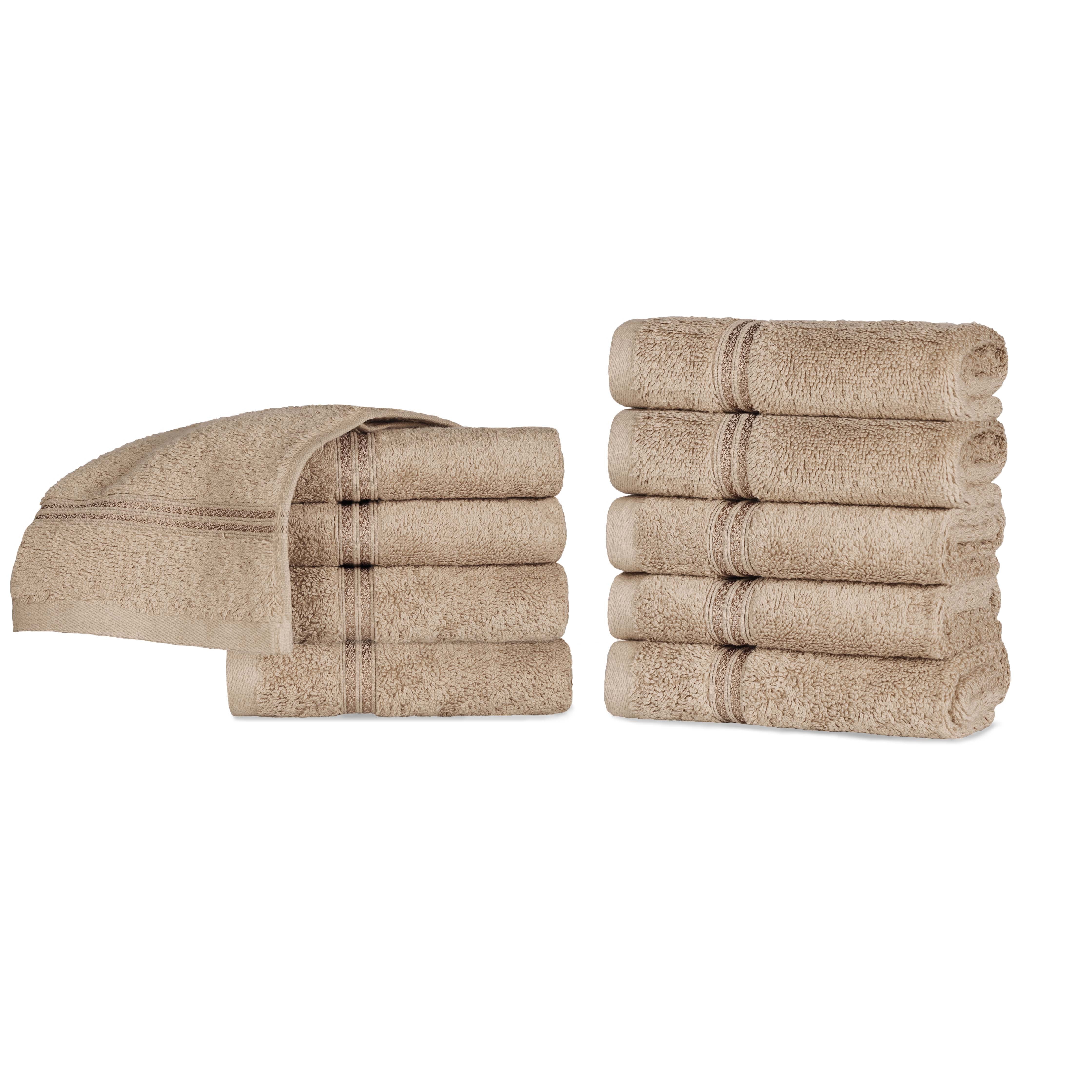 Egyptian Cotton Solid Face Towel Set of 10 - Omnigoodsstore
