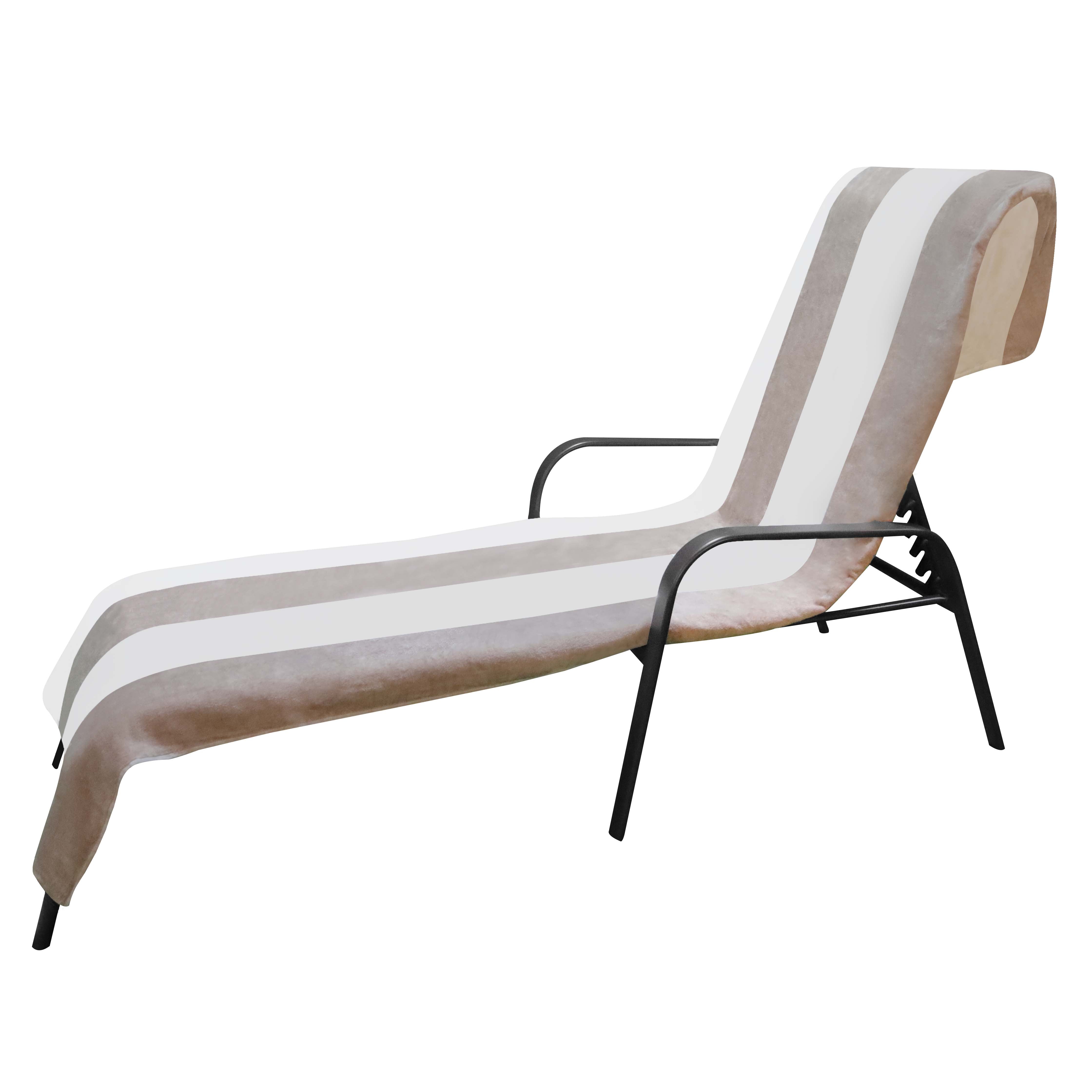 Cotton Standard Size Cabana Stripe Chaise Lounge Chair Cover - Omnigoodsstore