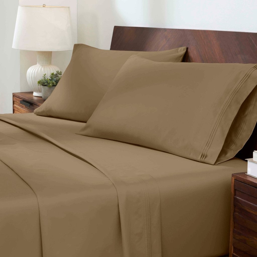 1000 Thread Count Egyptian Cotton Bed Sheet Set Olympic Queen - Omnigoodsstore