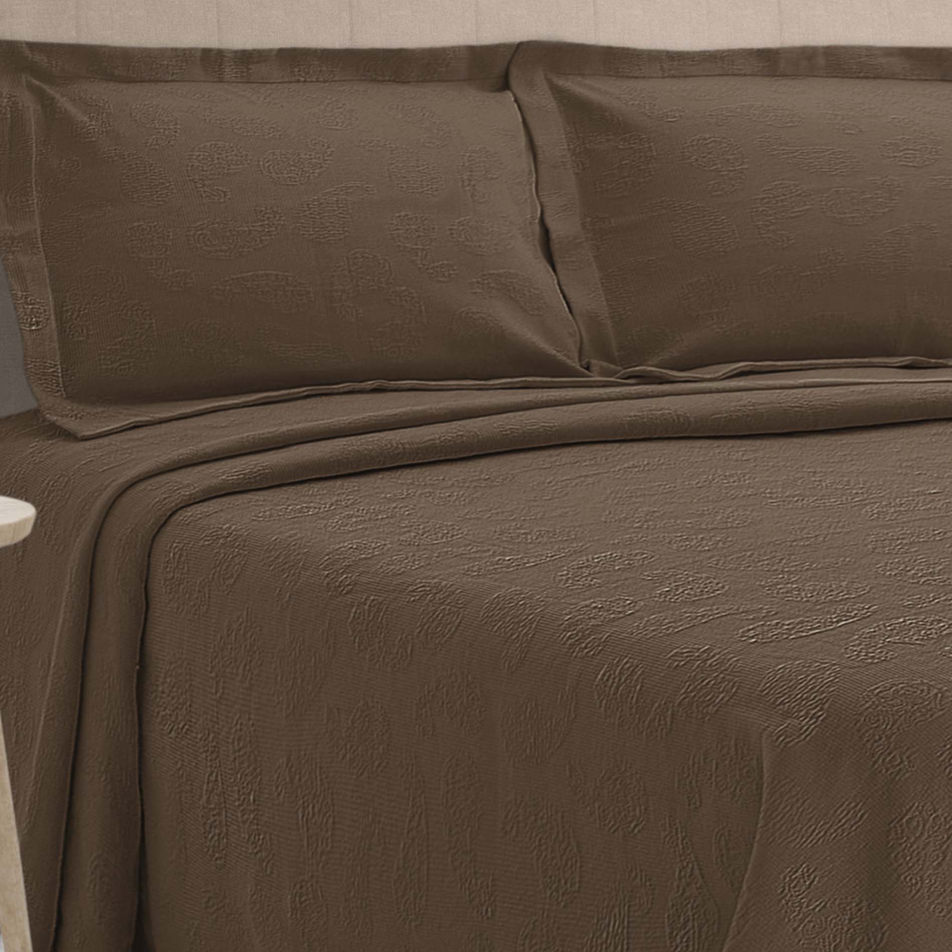 Jacquard Matelassé Paisley Floral Cotton Bedspread Set - Omnigoodsstore