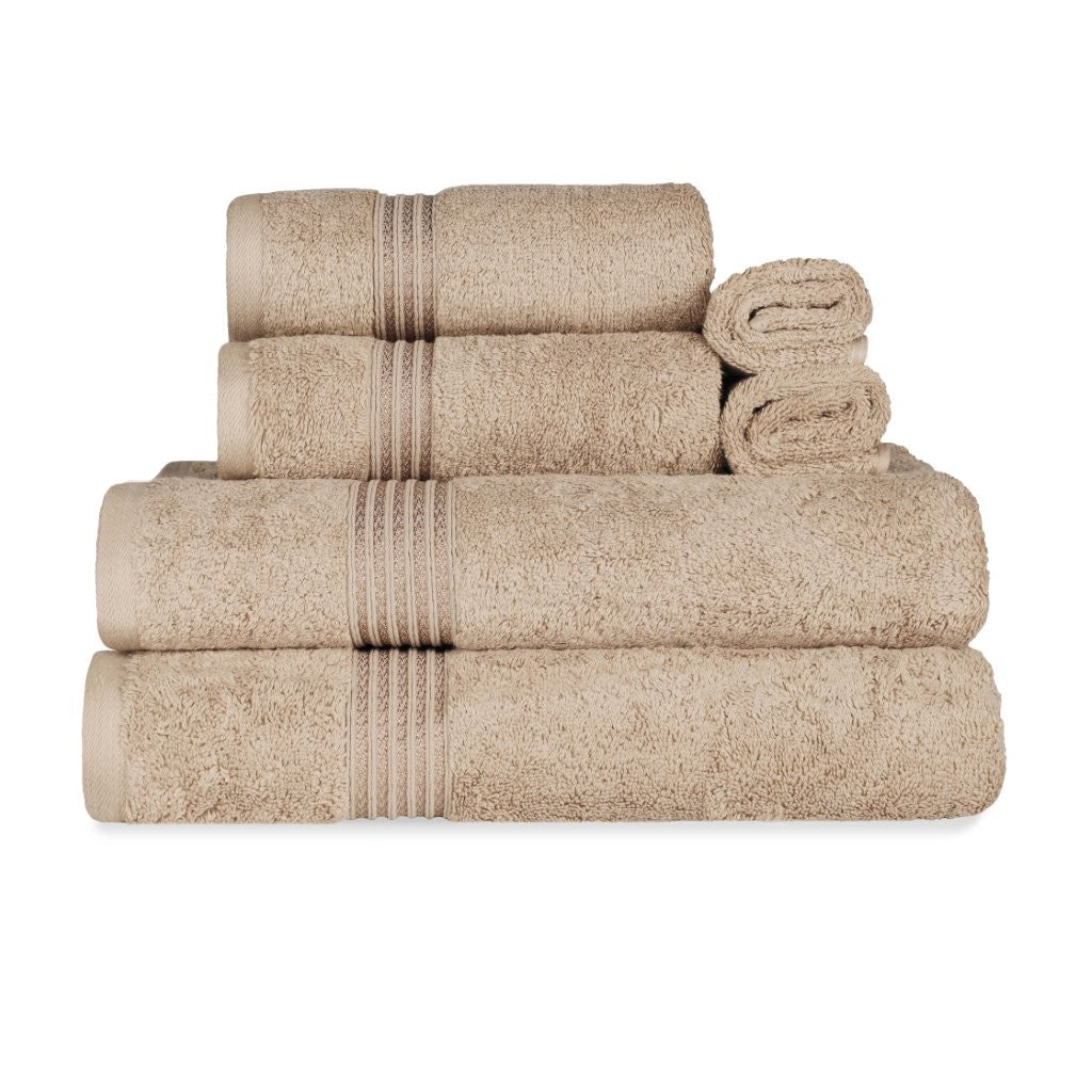 Egyptian Cotton Highly Absorbent Solid 6-Piece Ultra Soft Towel Set - Omnigoodsstore