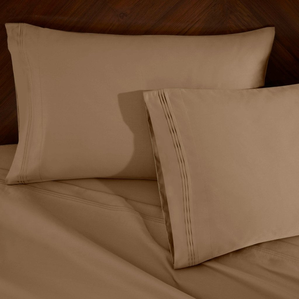 1000 Thread Count Egyptian Cotton Bed Sheet Set Olympic Queen - Omnigoodsstore
