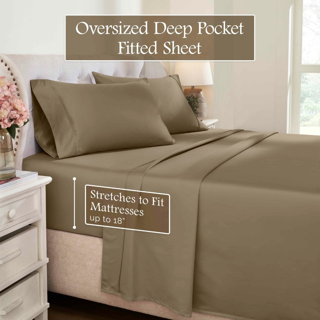 1200 Thread Count Egyptian Cotton Deep Pocket Sheet Set - Omnigoodsstore