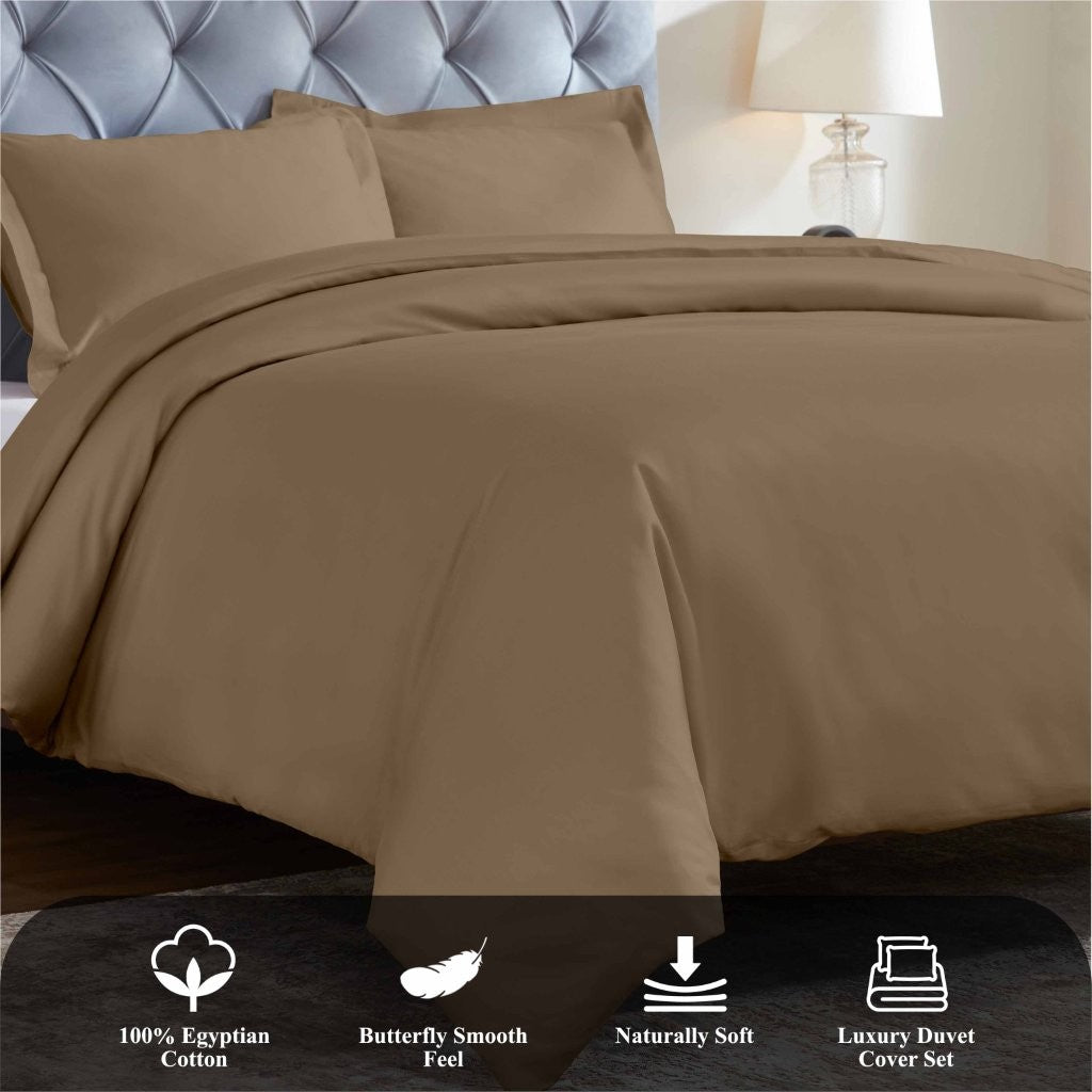 1200 Thread Count Egyptian Solid Cotton Duvet Cover Set - Omnigoodsstore