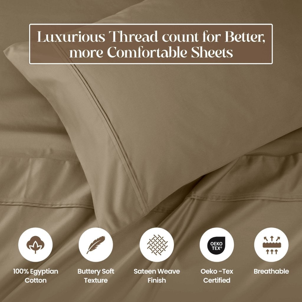 1200 Thread Count Egyptian Cotton Deep Pocket Sheet Set - Omnigoodsstore