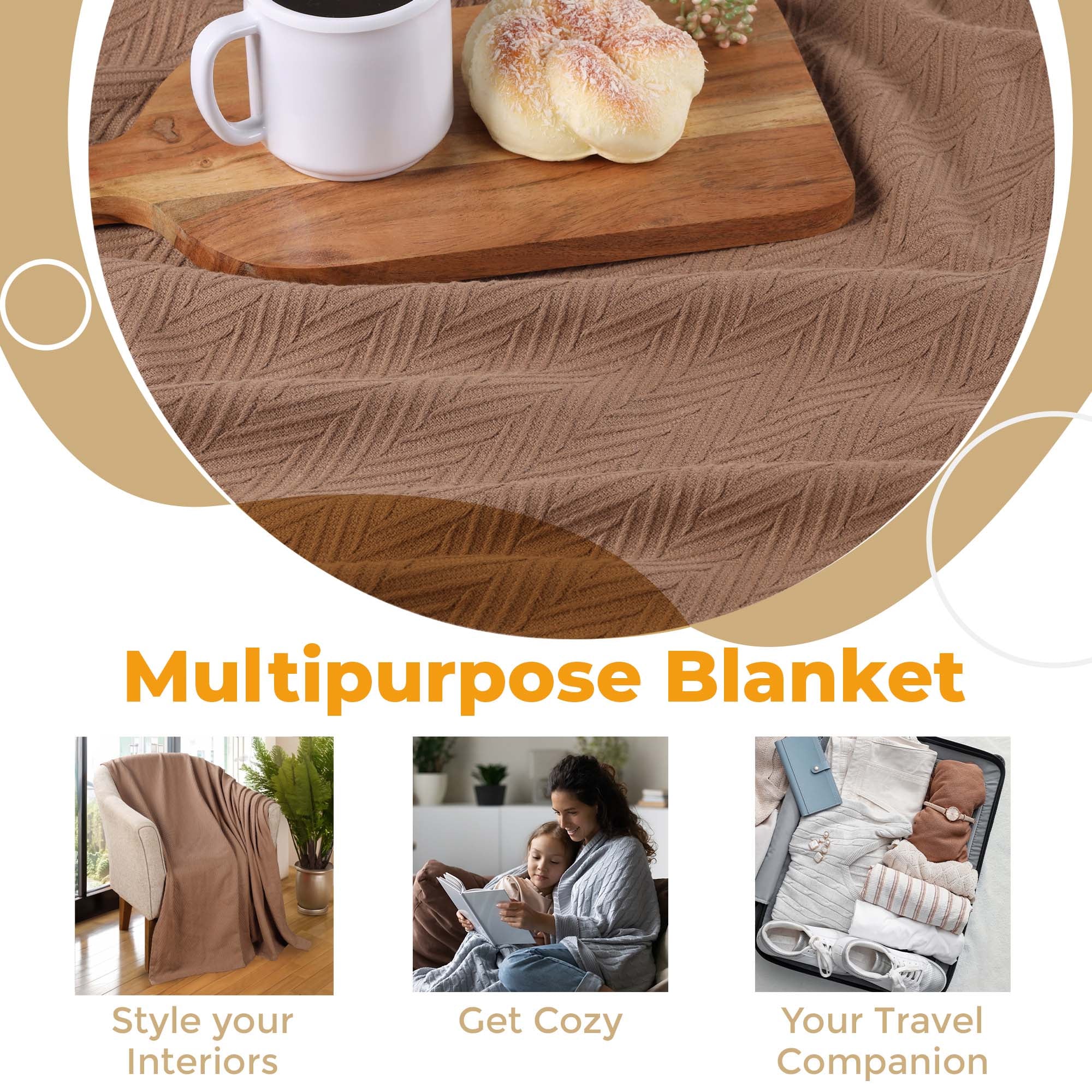 All-Season Chevron Cotton Bed Blanket & Sofa Throw - Omnigoodsstore