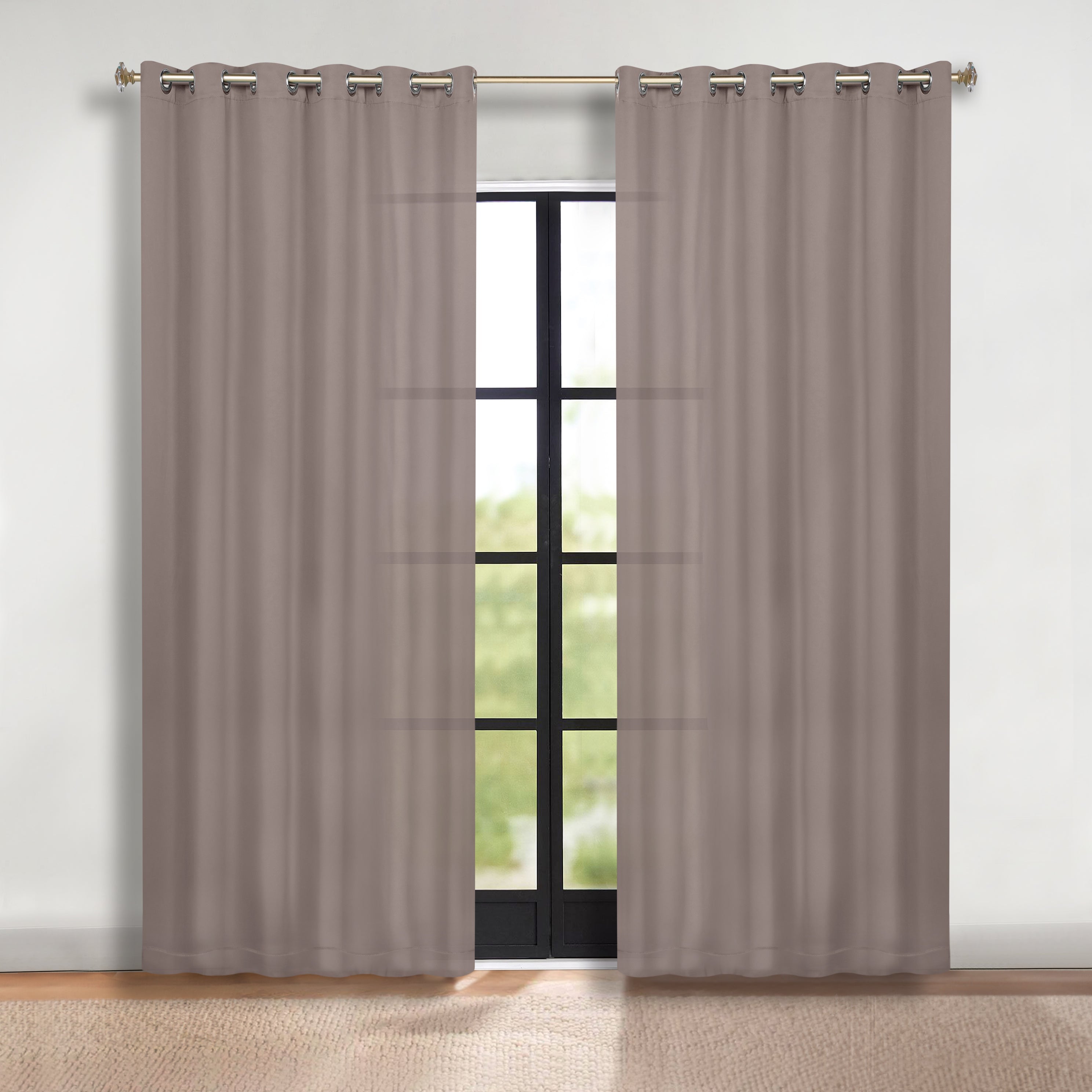 Solid Machine Washable Room Darkening Blackout Curtains, Set of 2 - Omnigoodsstore