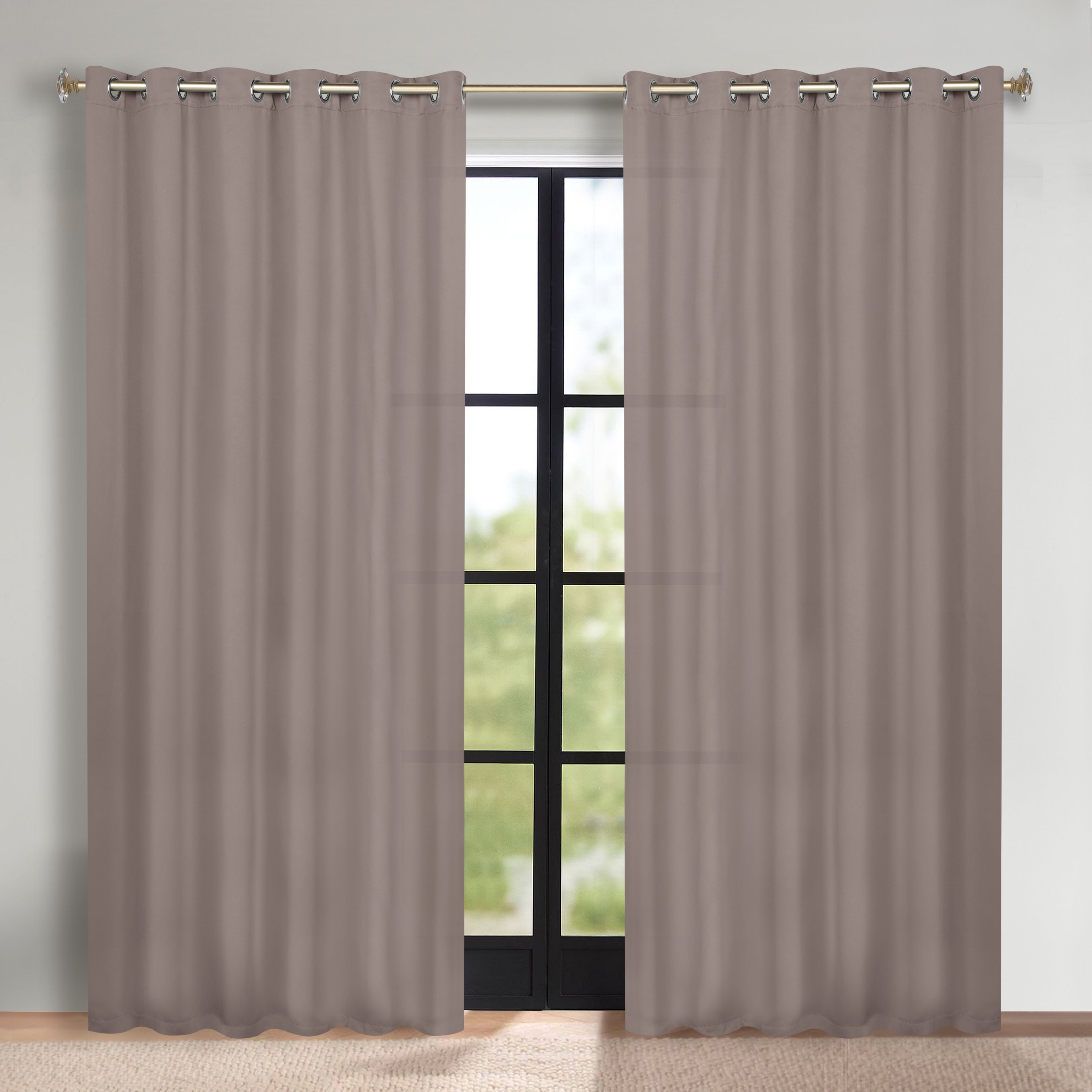 Solid Machine Washable Room Darkening Blackout Curtains, Set of 2 - Omnigoodsstore