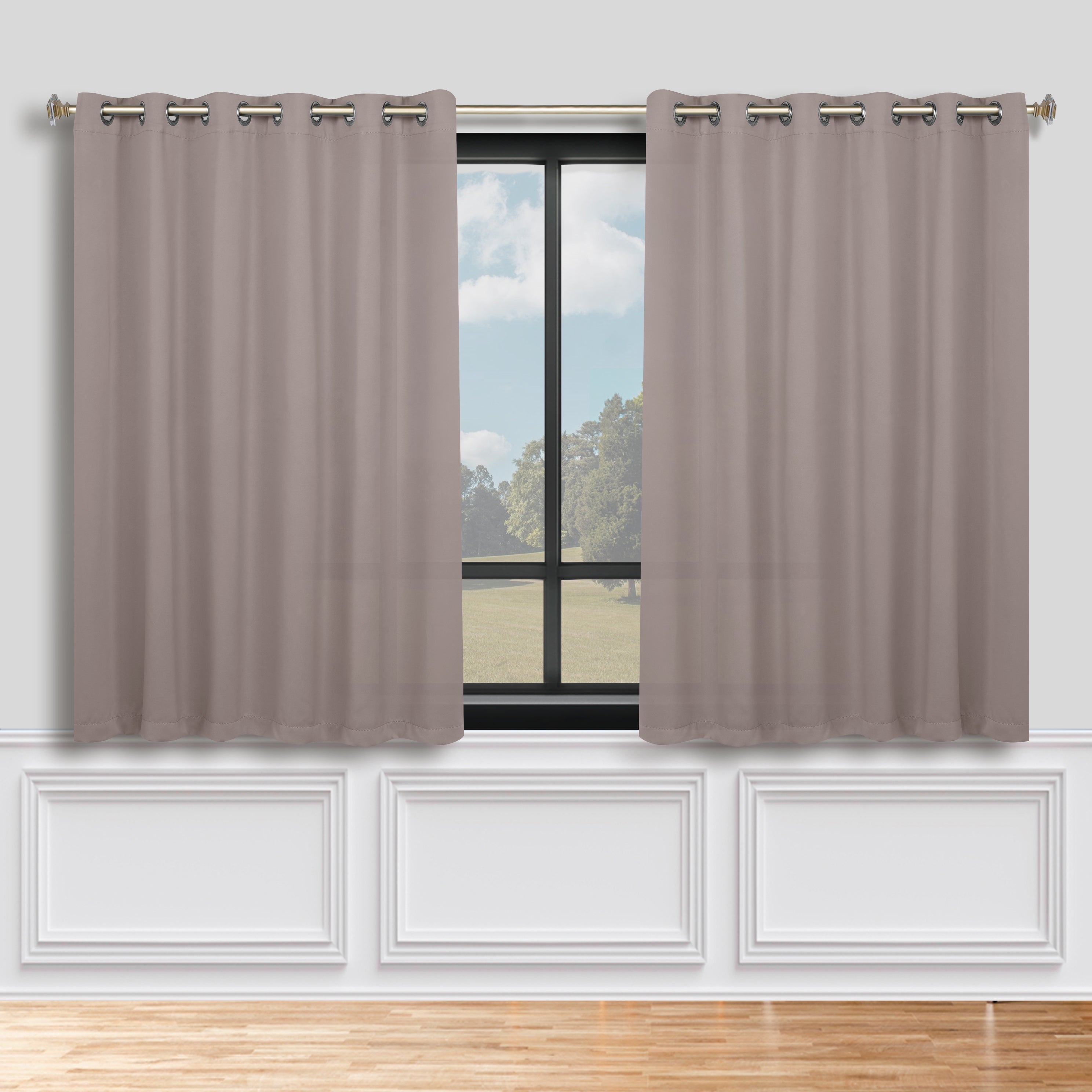 Solid Machine Washable Room Darkening Blackout Curtains, Set of 2 - Omnigoodsstore