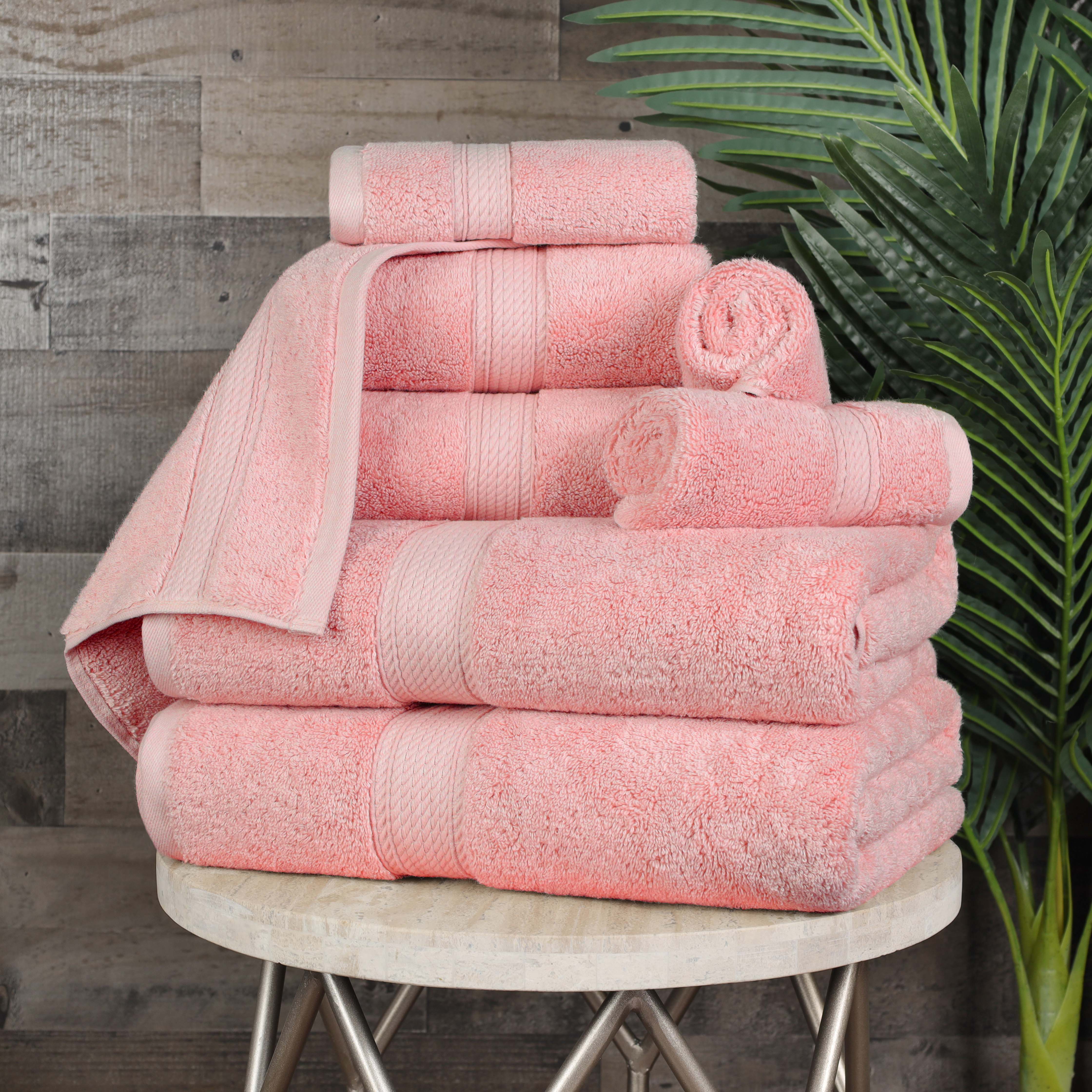 Egyptian Cotton Pile Plush Heavyweight Luxury Soft 8-Piece Towel Set - Omnigoodsstore