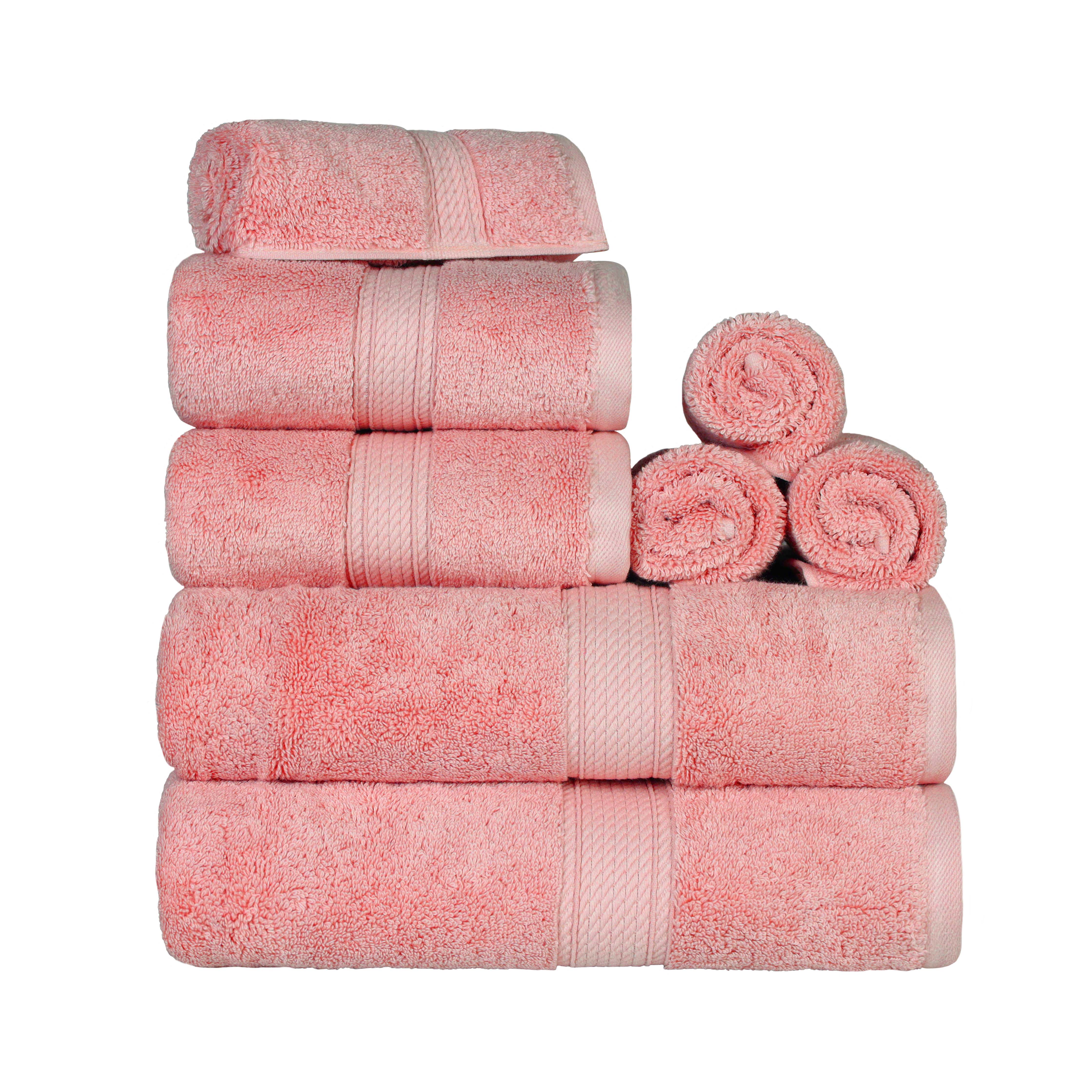 Egyptian Cotton Pile Plush Heavyweight Luxury Soft 8-Piece Towel Set - Omnigoodsstore
