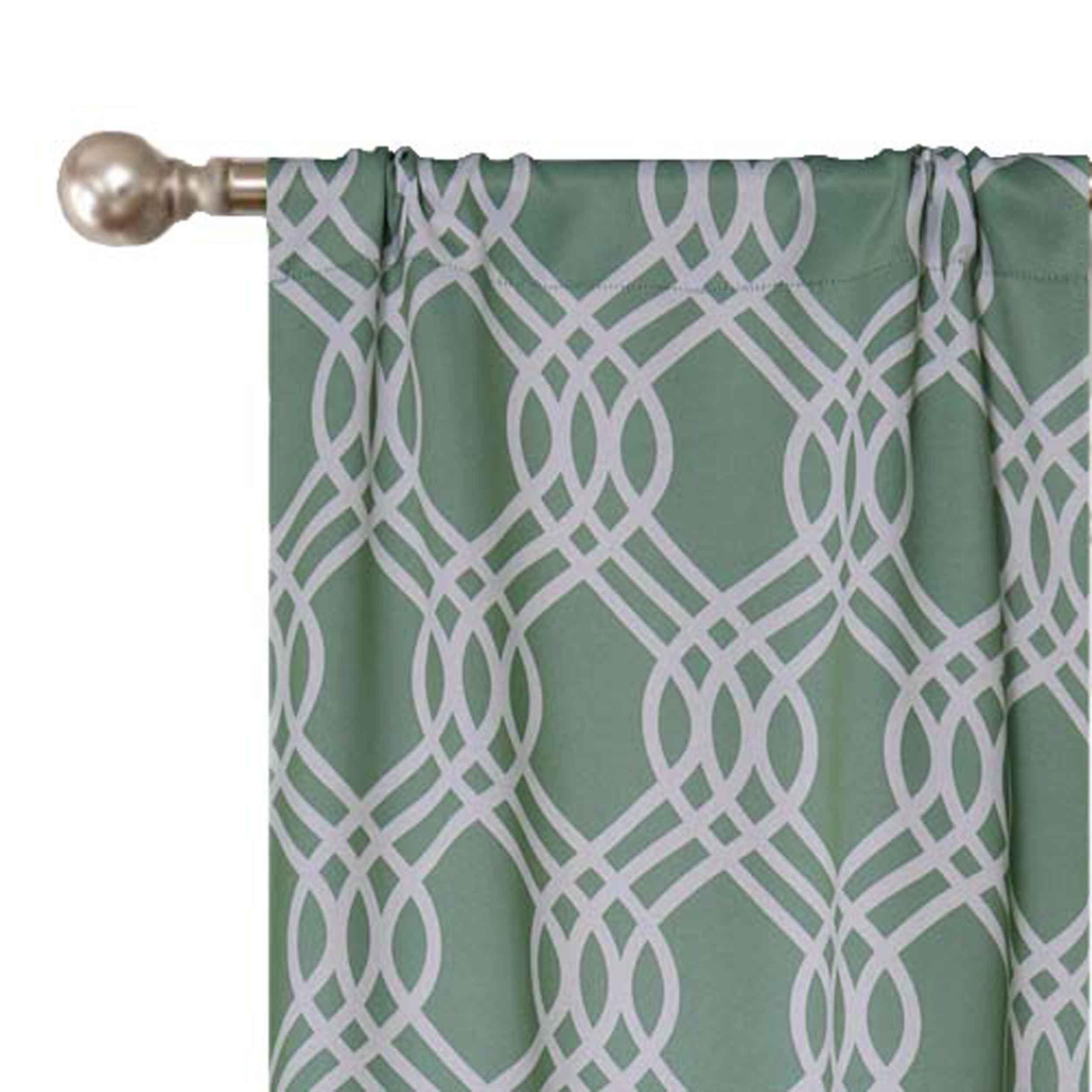 Ribbon Trellis Washable Room Darkening Blackout Curtain Panel Set - Omnigoodsstore