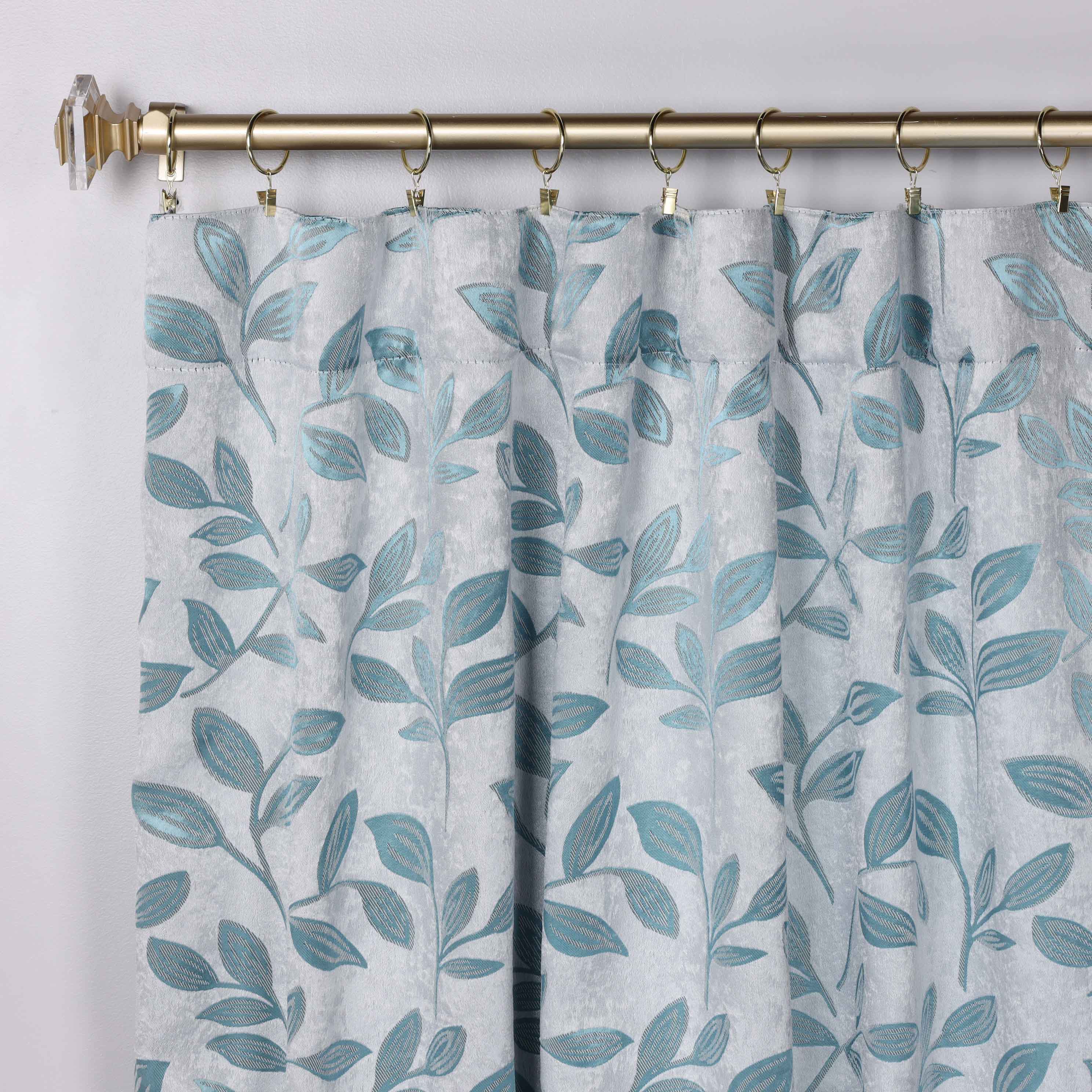 Superior Leaves Room Darkening Back Tab Blackout Curtains Panel Set - Omnigoodsstore