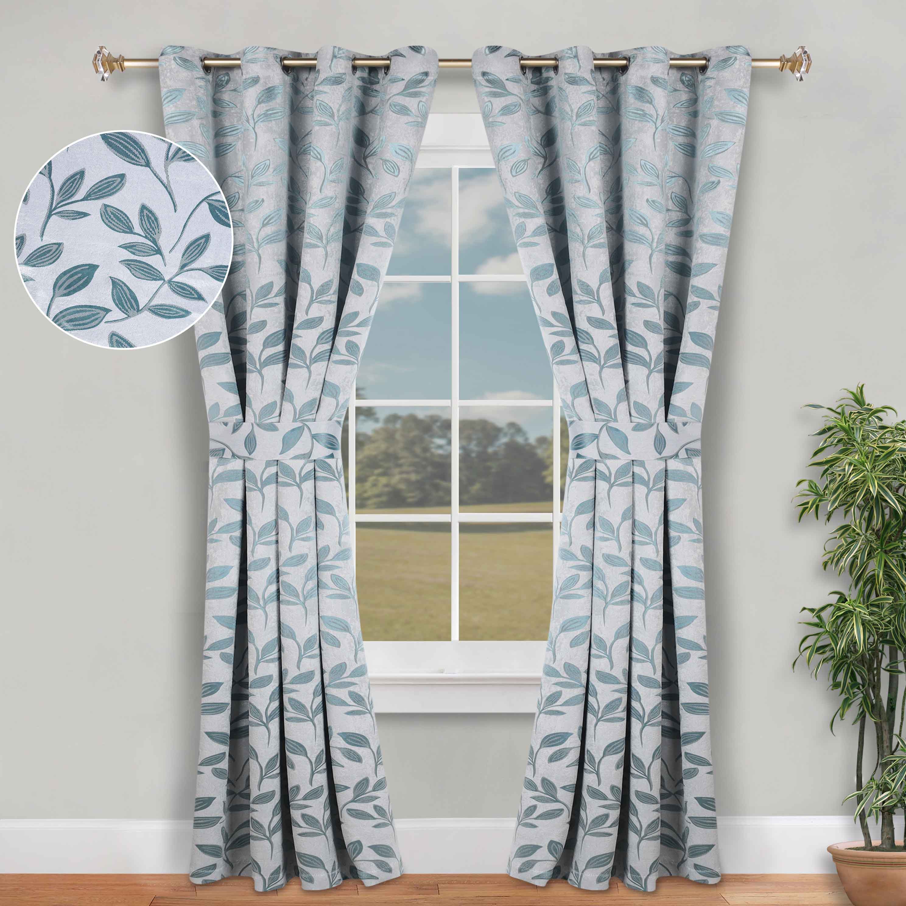 Leaves Machine Room Darkening Blackout Curtains, Set of 2 - Omnigoodsstore