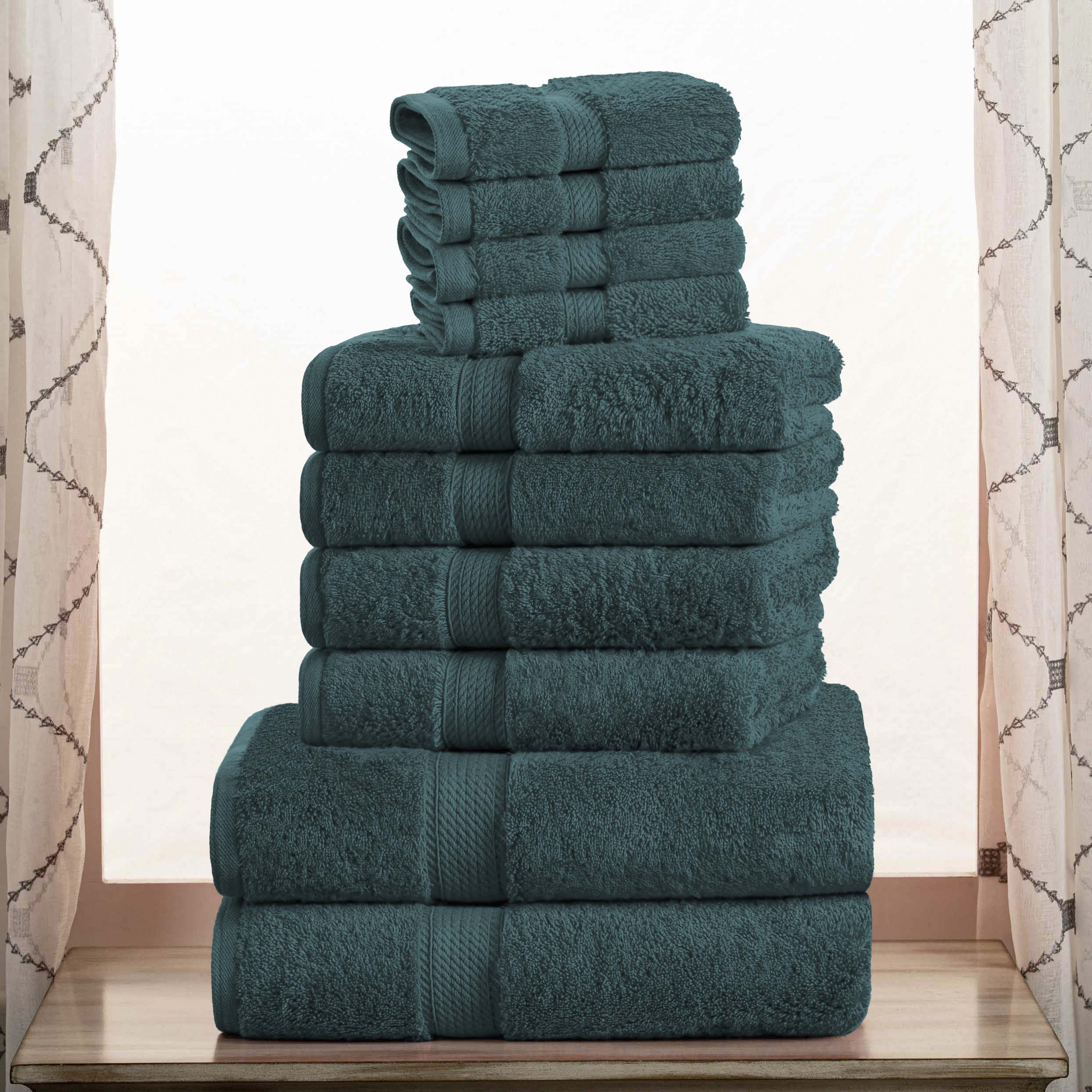 Egyptian Cotton Plush Heavyweight Absorbent Luxury 10 Piece Towel Set - Omnigoodsstore