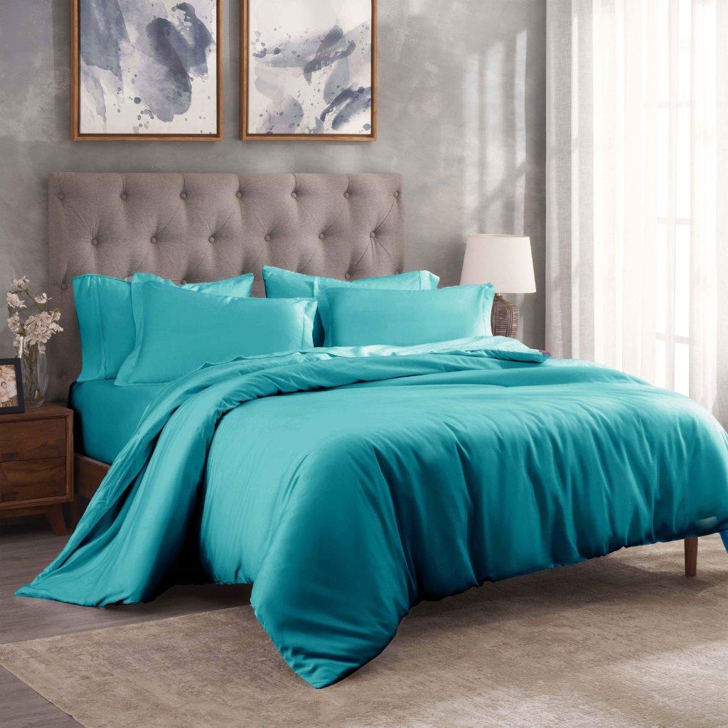 Egyptian Cotton 300 Thread Count Solid Duvet Cover Set - Omnigoodsstore