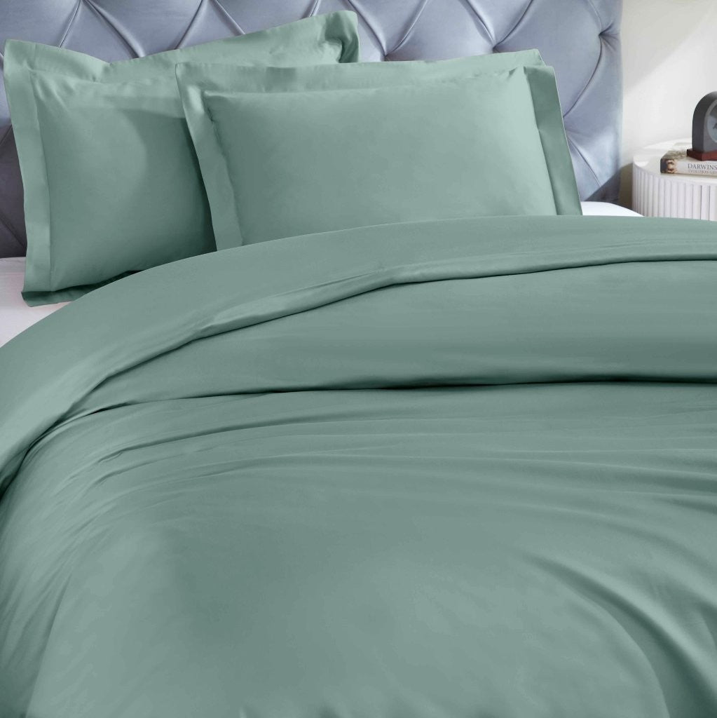 1200 Thread Count Egyptian Solid Cotton Duvet Cover Set - Omnigoodsstore