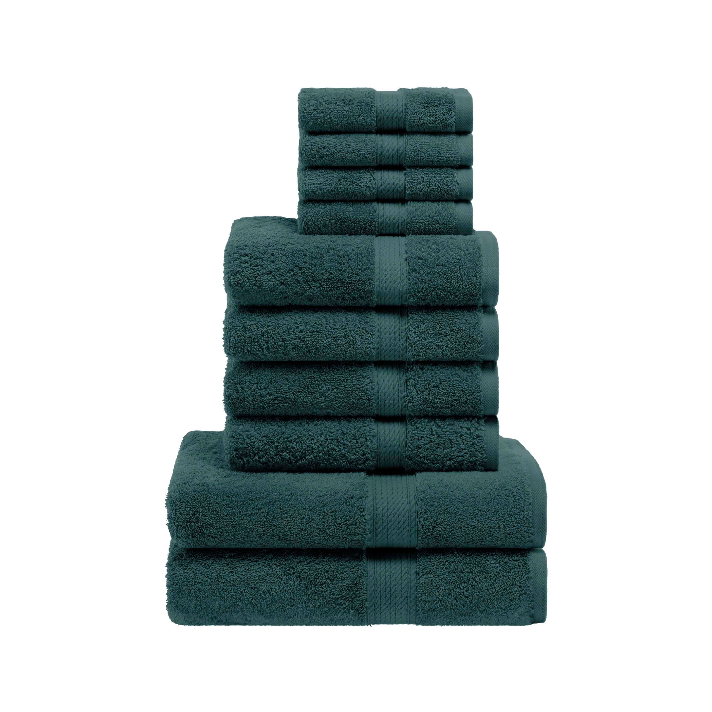 Egyptian Cotton Plush Heavyweight Absorbent Luxury 10 Piece Towel Set - Omnigoodsstore