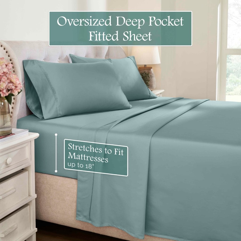 1200 Thread Count Egyptian Cotton Deep Pocket Sheet Set - Omnigoodsstore