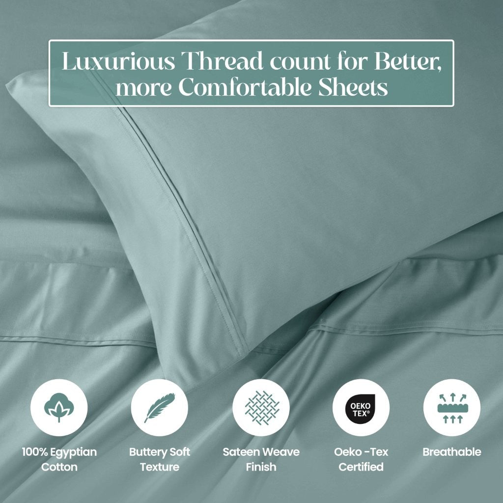 1200 Thread Count Egyptian Cotton Deep Pocket Sheet Set - Omnigoodsstore