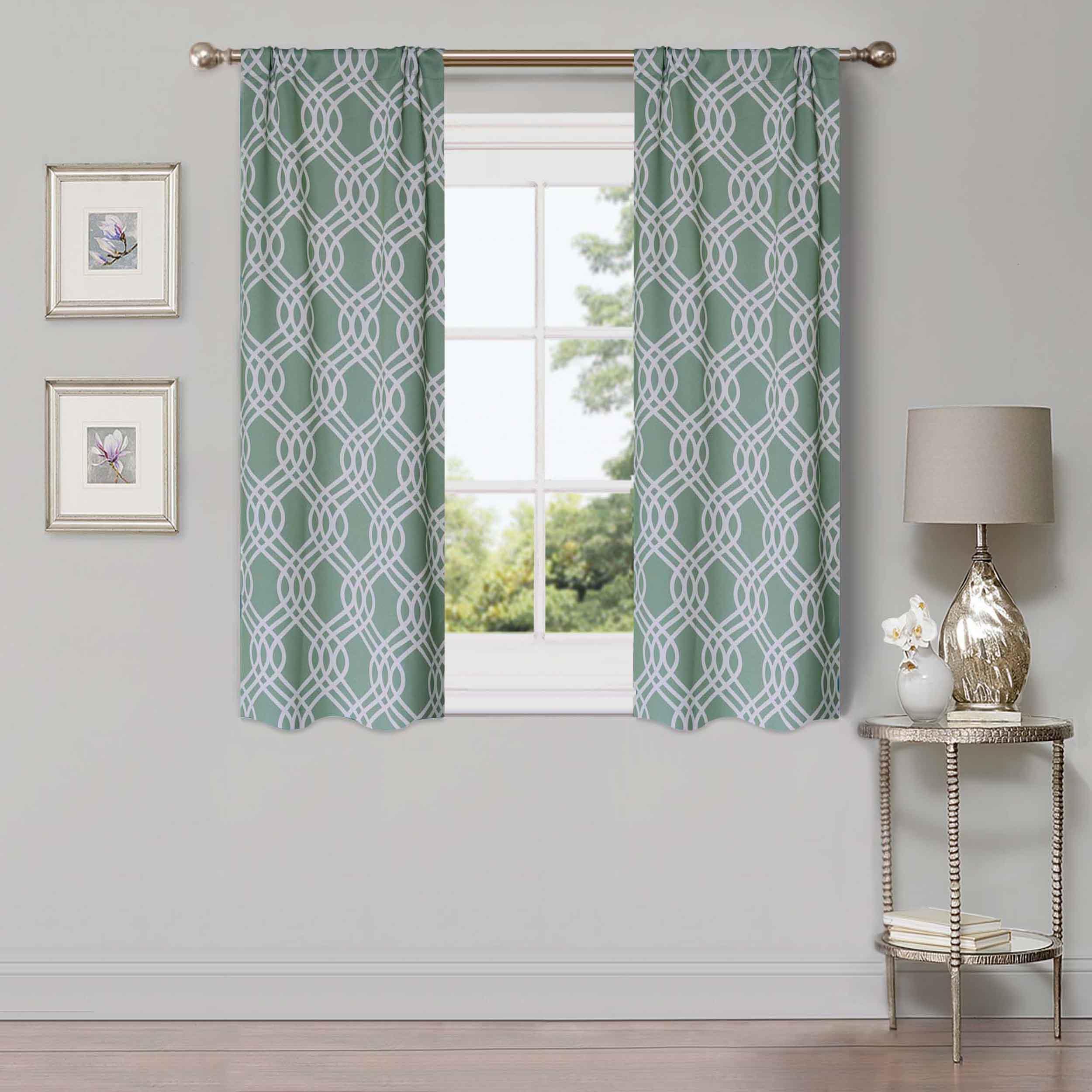 Ribbon Trellis Washable Room Darkening Blackout Curtain Panel Set - Omnigoodsstore